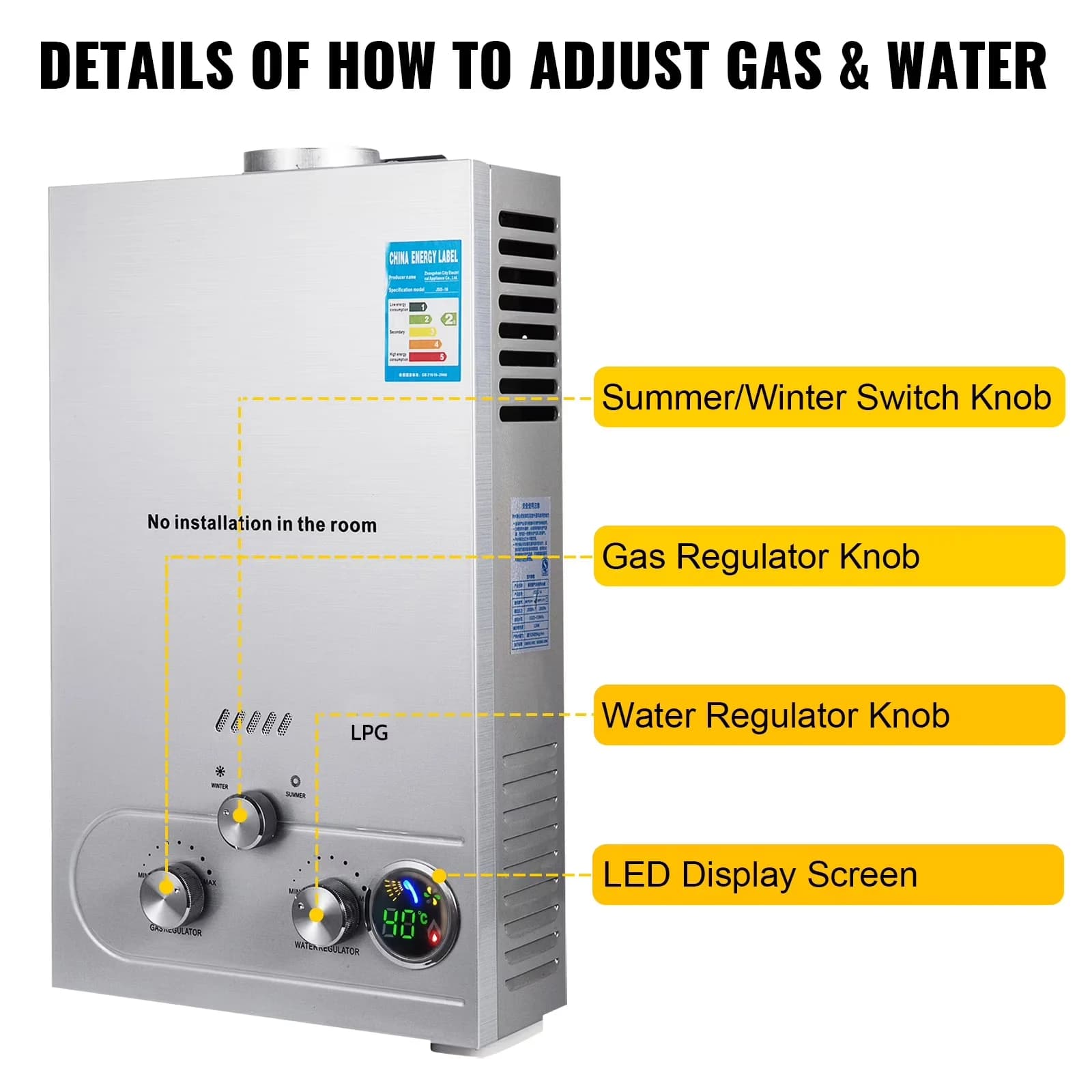 Quality Plumbing with Battery, Easy Installation, Adjustable for Home, Rv - Model AF316F