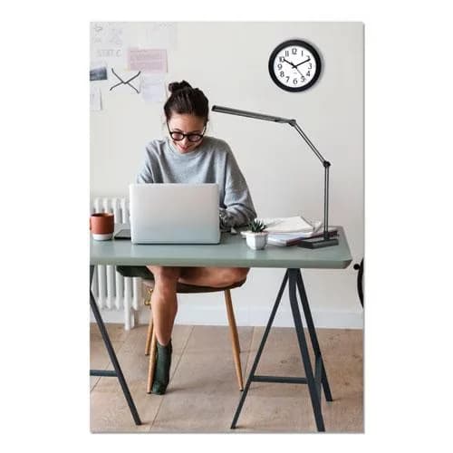 Efficient Desk Lamp with LED, Swing Arm Lamps, Adjustable Height - Plastic Black Model C0F289