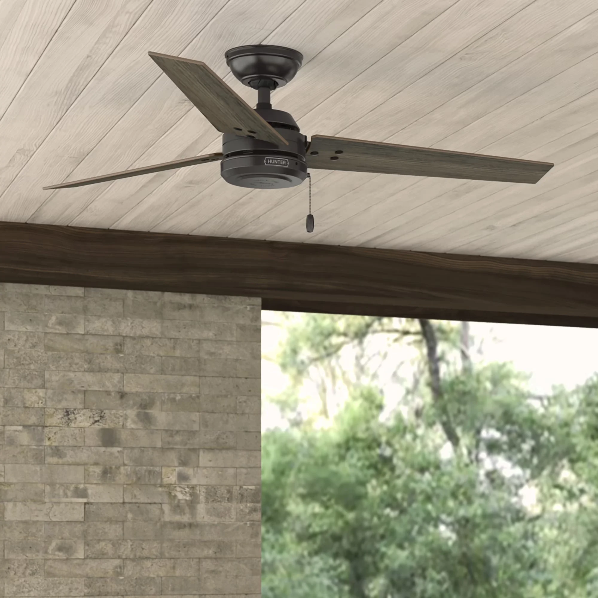 Compact Ceiling Fan with Reverse Airflow, Farmhouse, Reversible Blades - Bronze Not Included Zzz Model A5A988