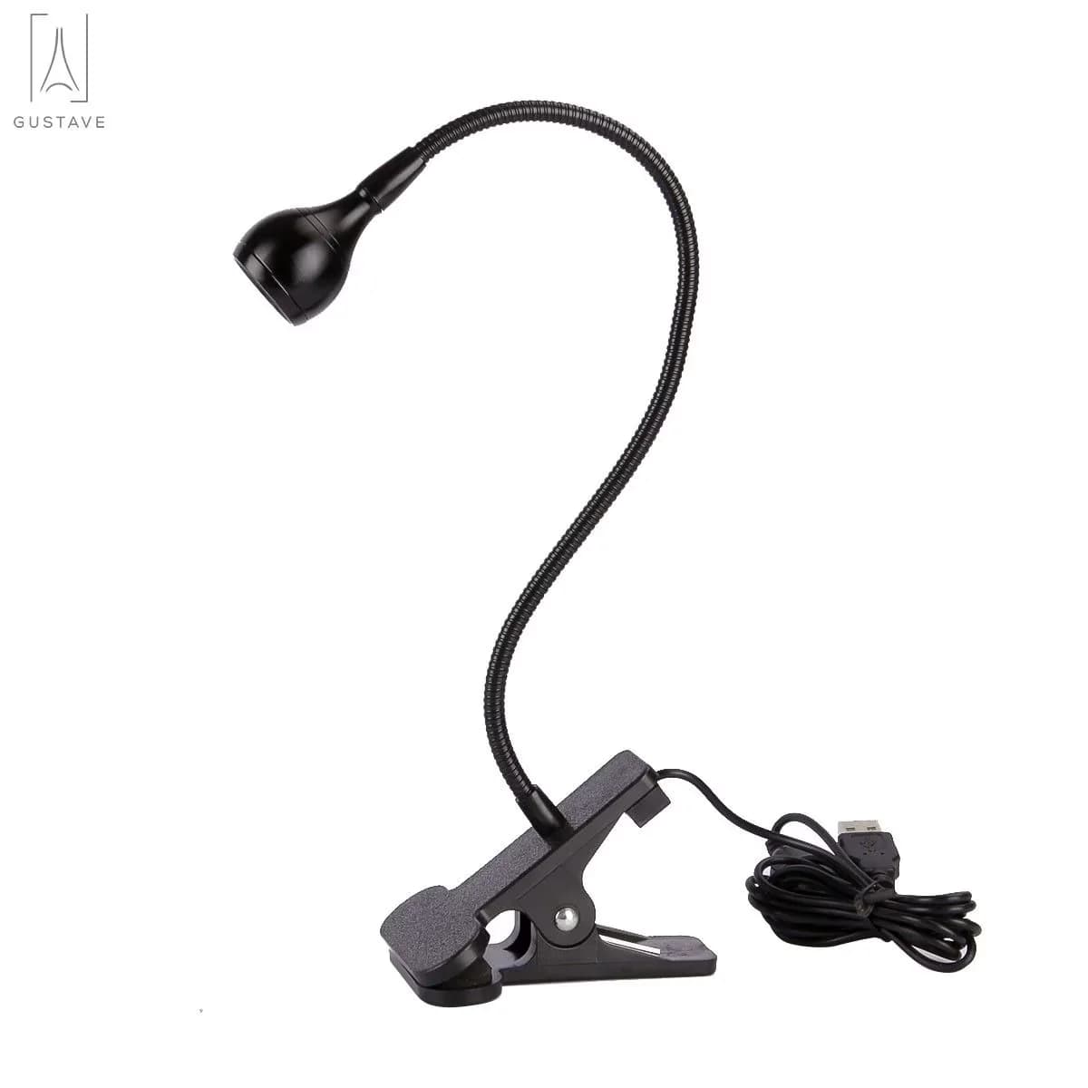 Desk Lamp Reliable with LED, Adjustable Head, Modern - Black Alloy+Pc Flexible Model CA64DC