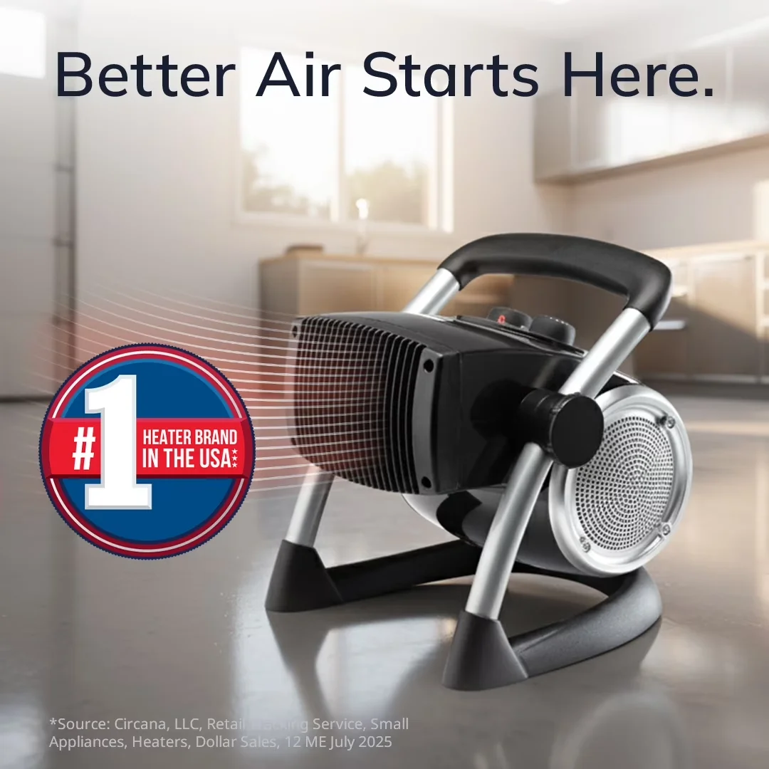 Portable And Electric Space Heater Stylish with 1500W, Adjustable, 1500W Pivoting Utility Ceramic - Black Model 16FCB4