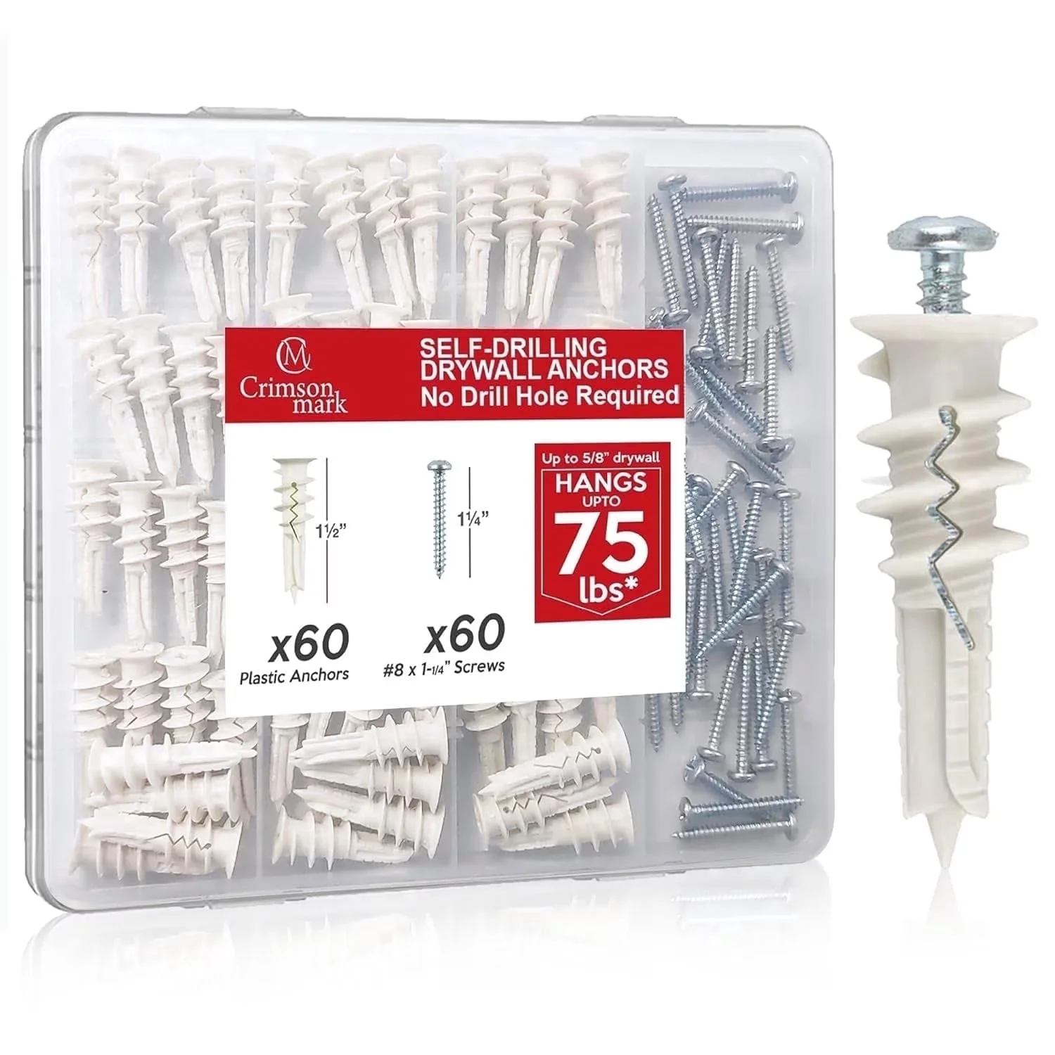 Fastener Quality with Easy-To-Use, Easy Screw Adjustments, Made Of Heavy-Duty Material - Plastic White Model 251CC9