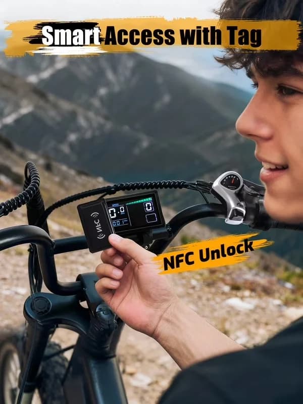 Professional Electric Bike with Battery, Adjustable Speed, Frame Material: High Carbon Steel - Black Model C0155D
