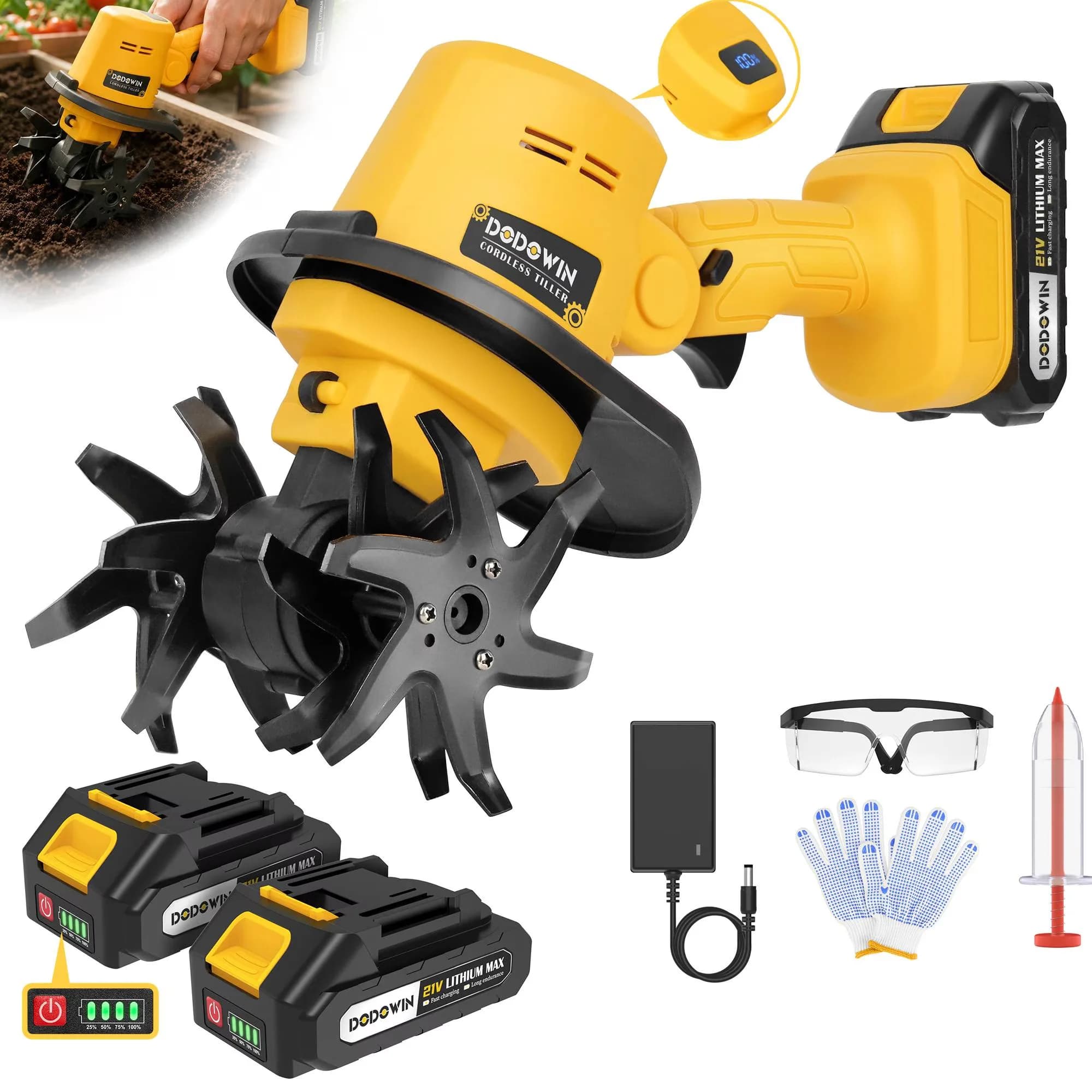 Trillers Cultivator Stylish with Battery, Powerful Soil Grinder for Large, Garden - Model 1CC5A6