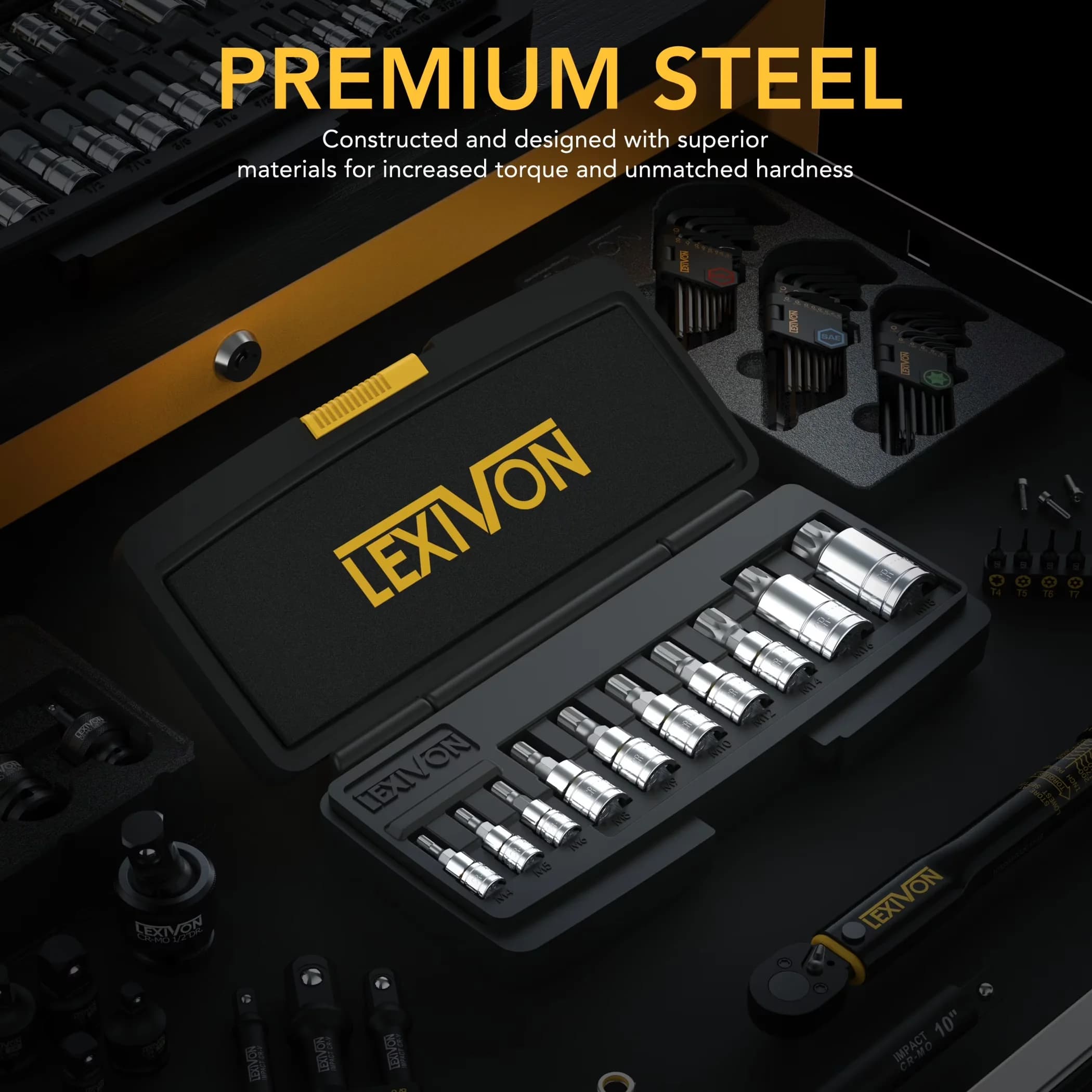 Pro Tool Premium with Resistant To Rust Or Corrosion, Enhanced Storage Case (Lx-145) - Steel Black Model 4584C0
