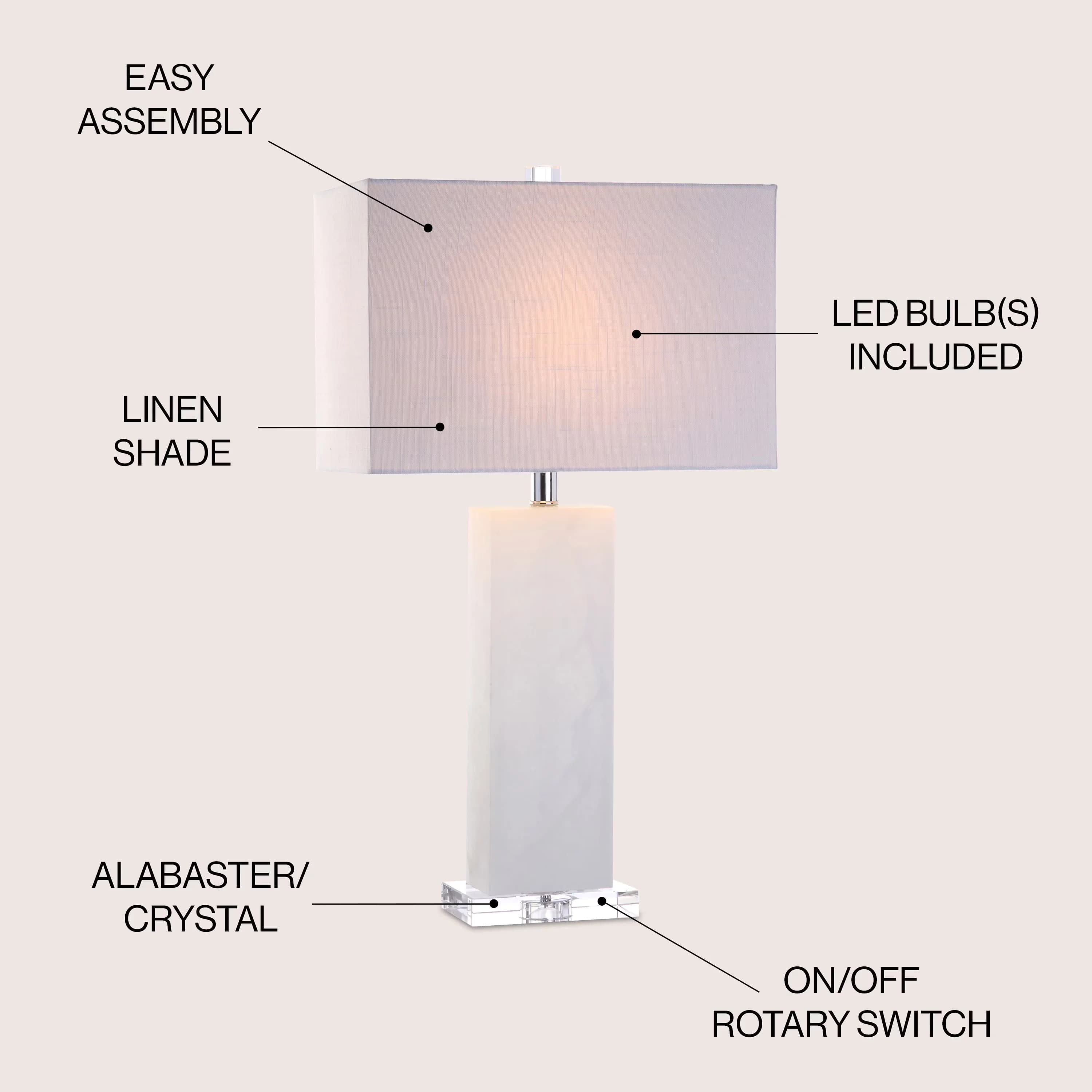 Table Lamp Innovative with LED, Modern, Contemporary - Crystal White JYL2009A Model 6D93AE