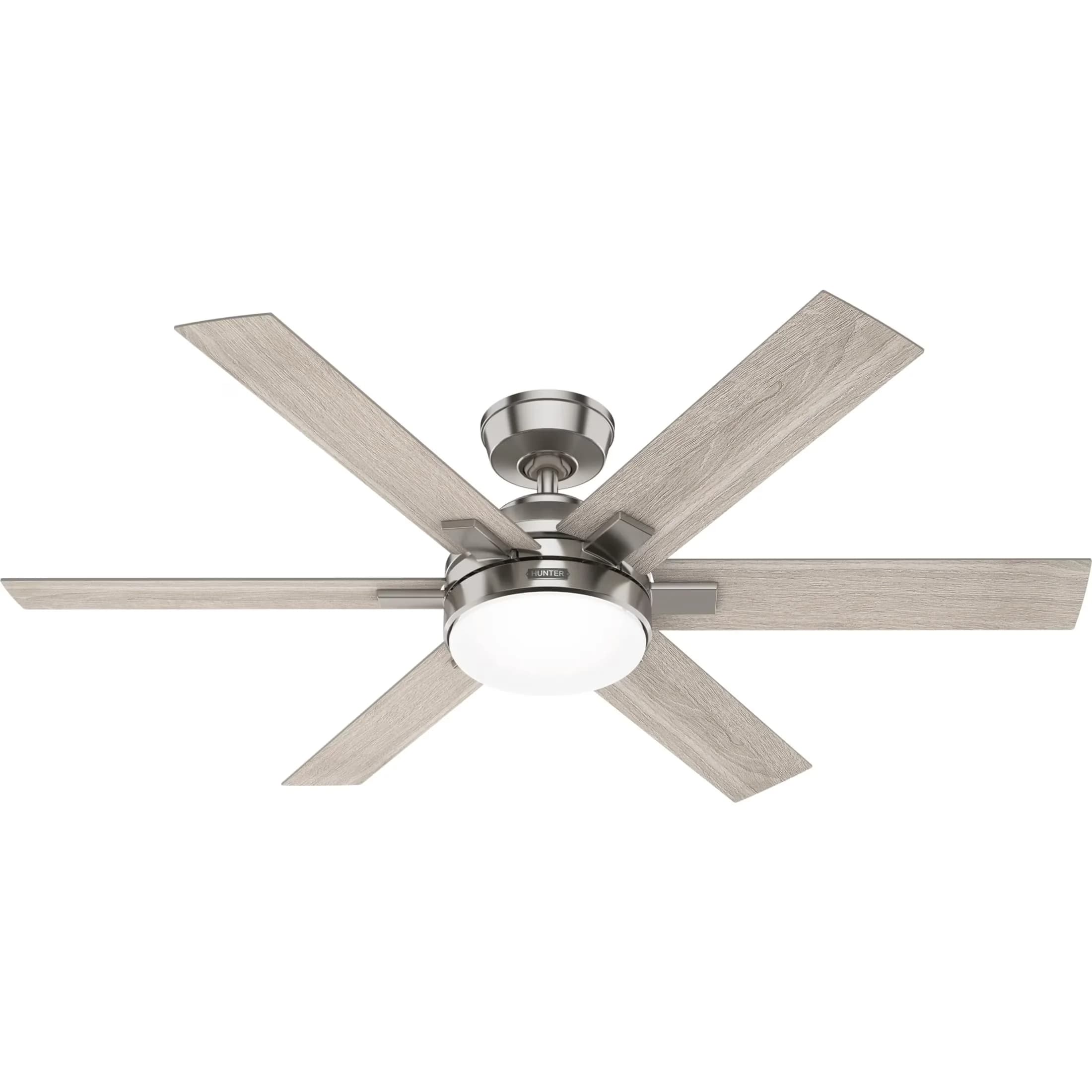 Reliable Ceiling Fan with LED, Dimmable, Georgetown Indoor With Light - Silver Glass Model E05630