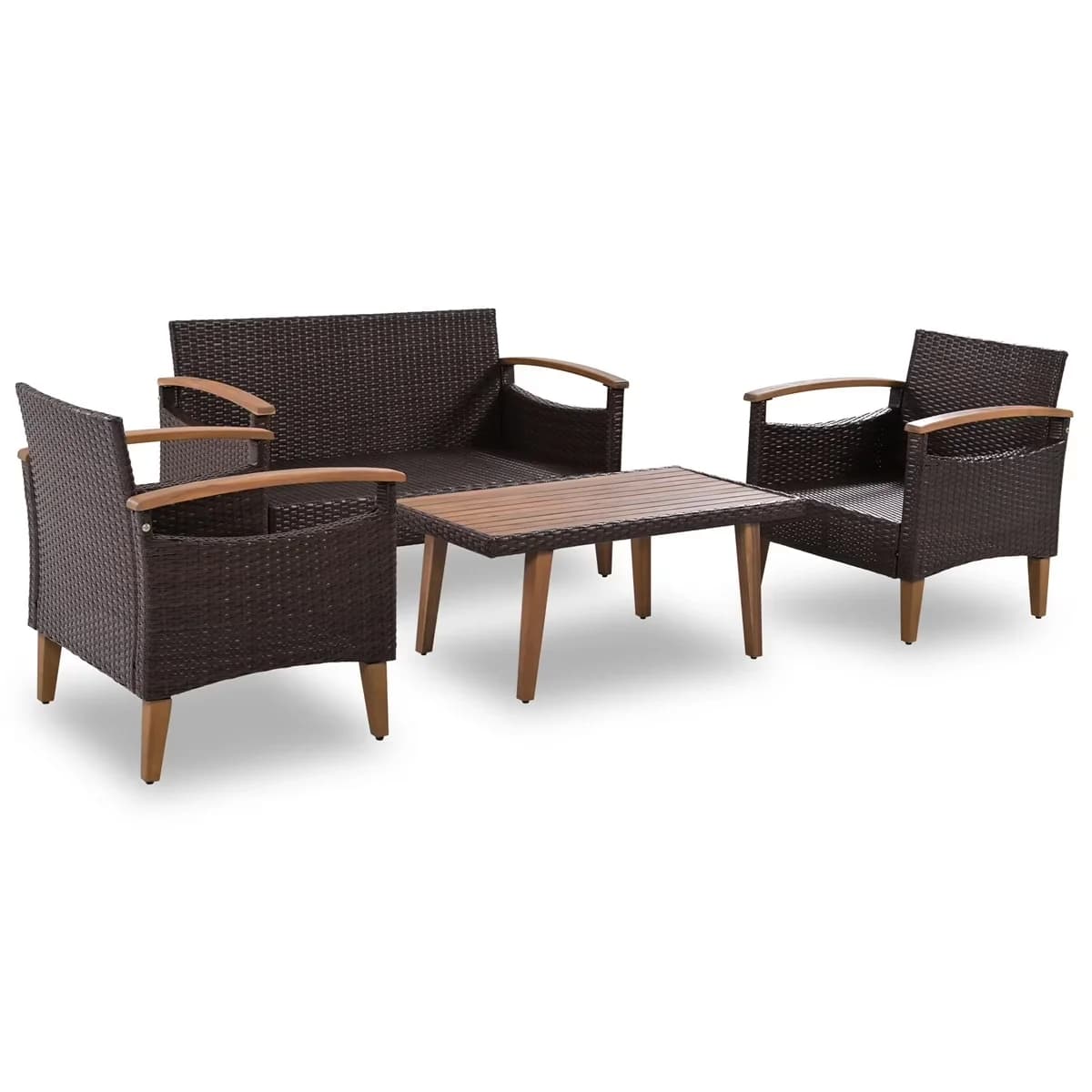 Professional Outdoor Sofas Sectional with Modern, Uv Resistant, Easy to assemble and clean - Rattan Wicker, Wood, Polyester,... Model 199358