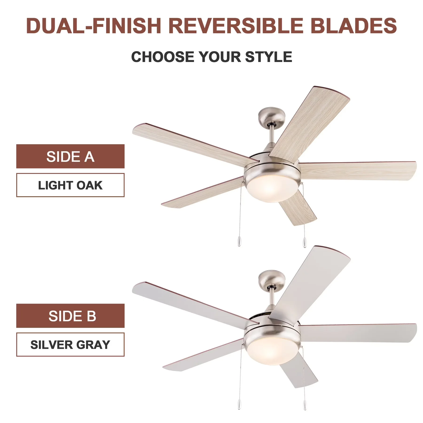 Efficient Ceiling Fan with LED, Remote Controlled, Reversible Blades - Plywood Multicolor Model 2D4EEB
