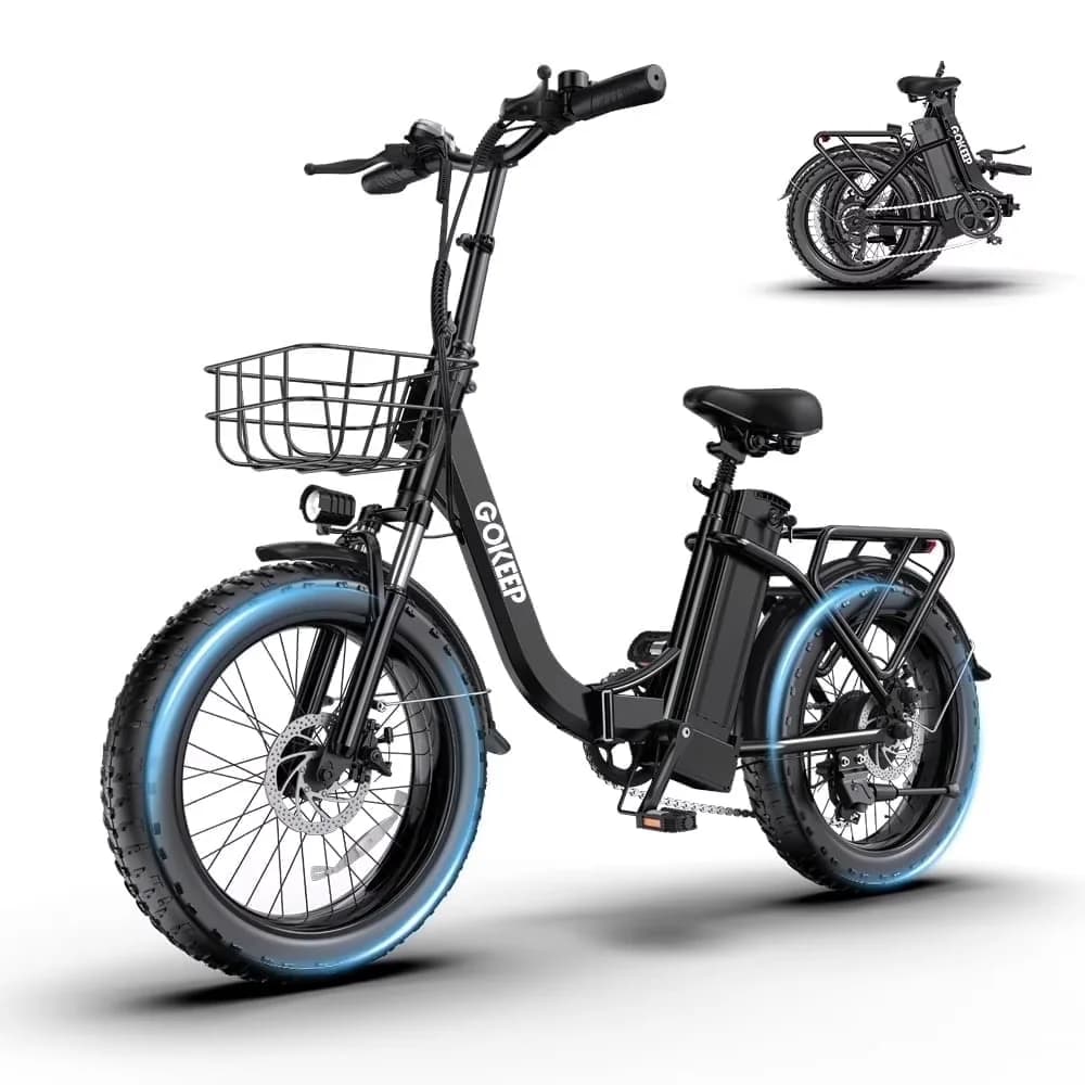 Efficient Electric Bike with Battery, 52V, Foldable - Black - Essential Collection Model 2D409F
