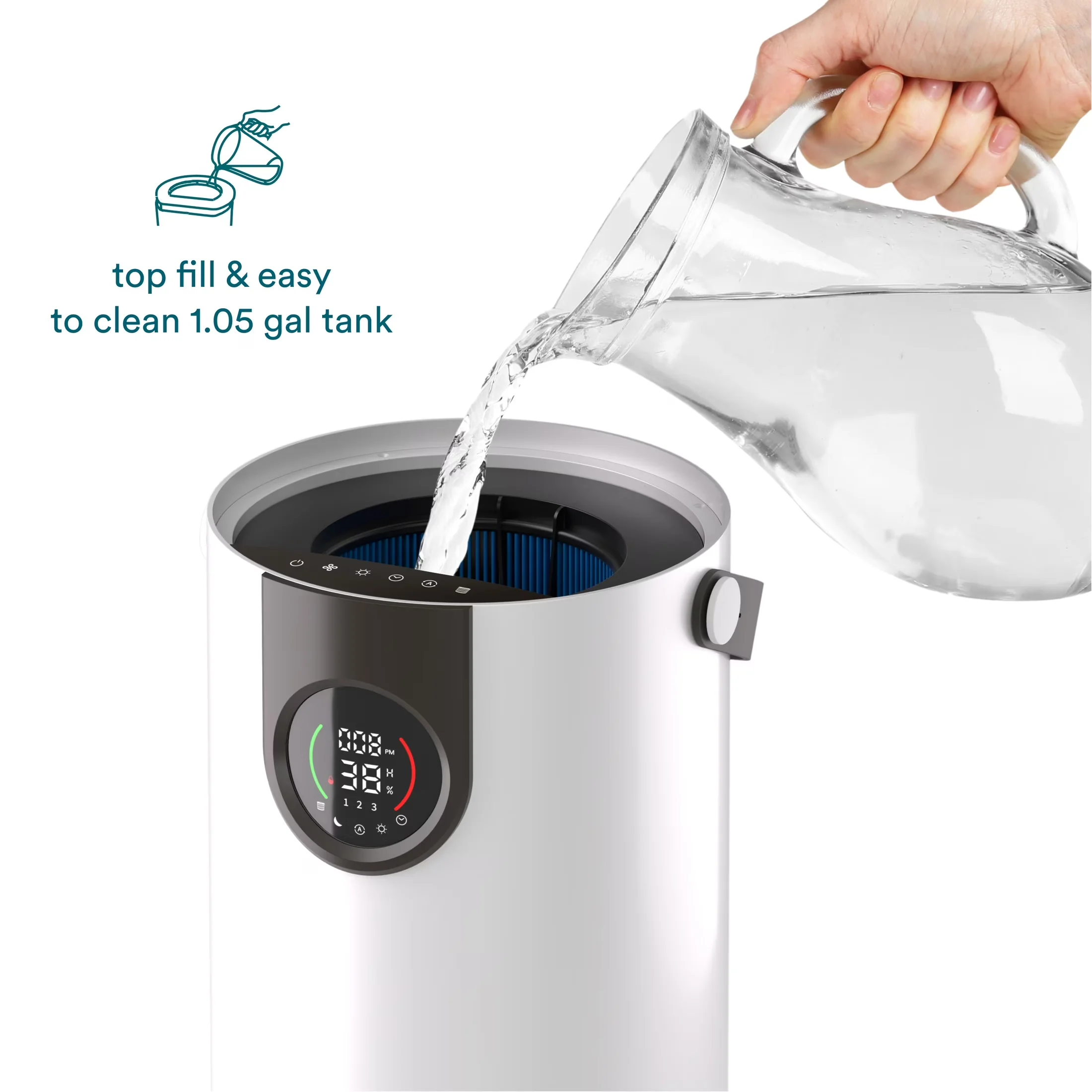 Versatile Air Purifier with Variable Speed, Automatic Shut-Off - White Model F82684