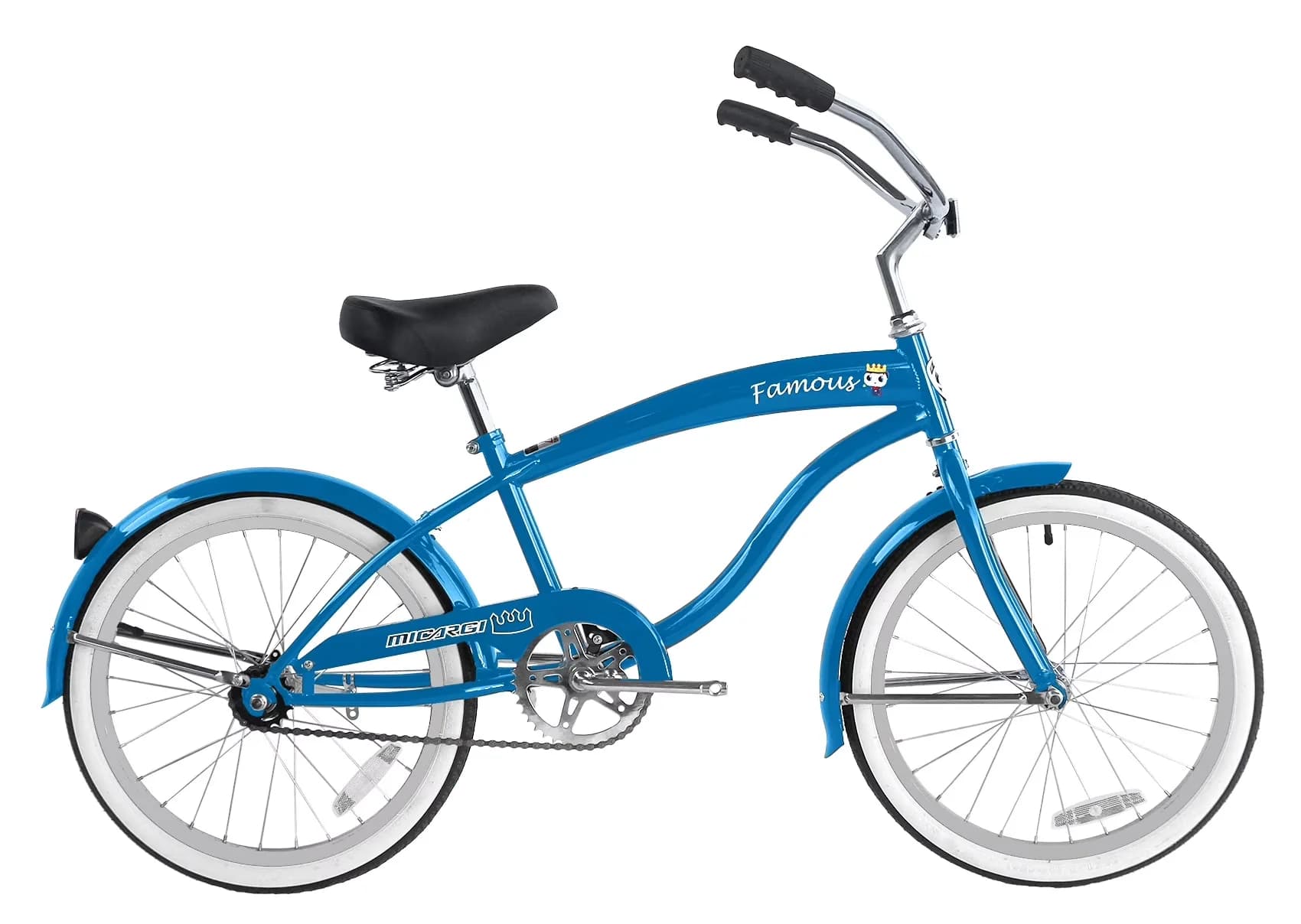 Cruiser Bike Versatile with Lightweight, Cool design decals, 20 In. Famous Kid's Size - Blue Model C8FB66