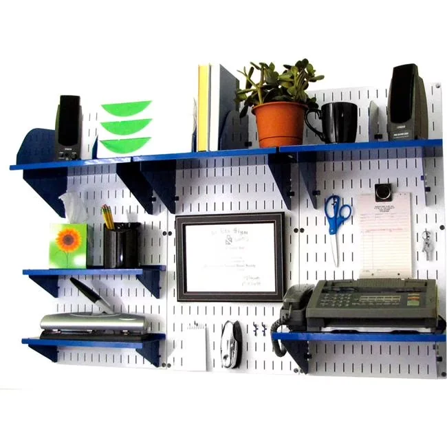 Compact Garage Storage Supply with Adjustable, White & Blue, 48 x 32 x 12 in - Metal Multicolor Model 17F18B