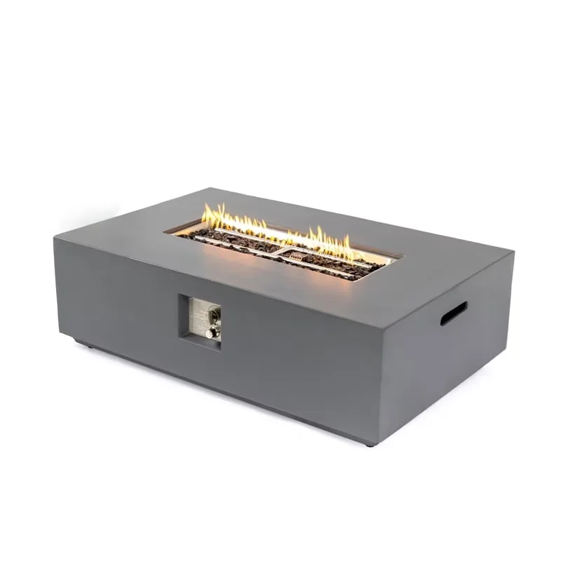 Outdoor Heating Stylish with Adjustable Flame, Smokeless - Concrete Gray for Patio Model 15F02D