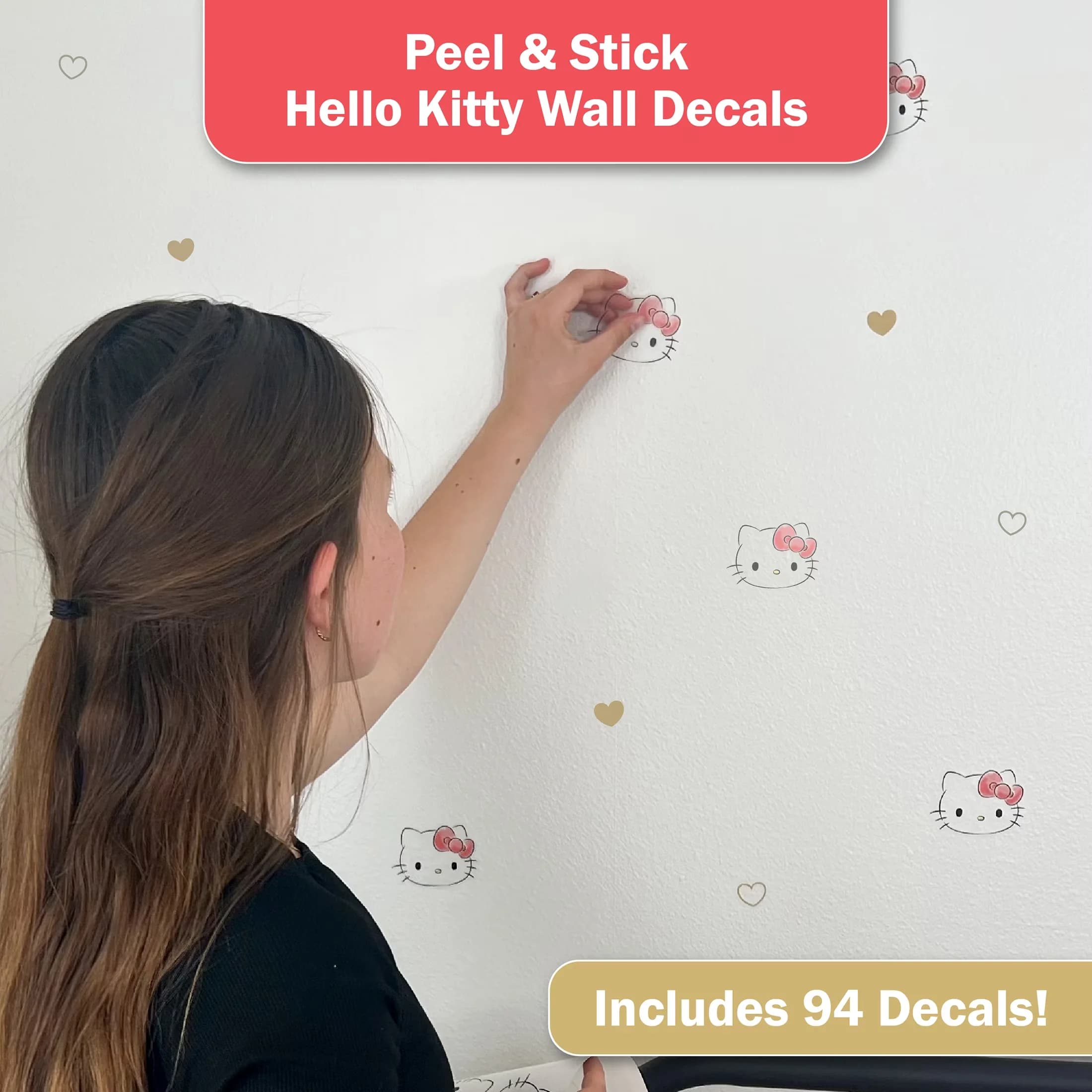 Classic Wallpaper Wall Decals Wall Covering - Pink Vinyl Hello - Traditional Style Model 0FEEB0