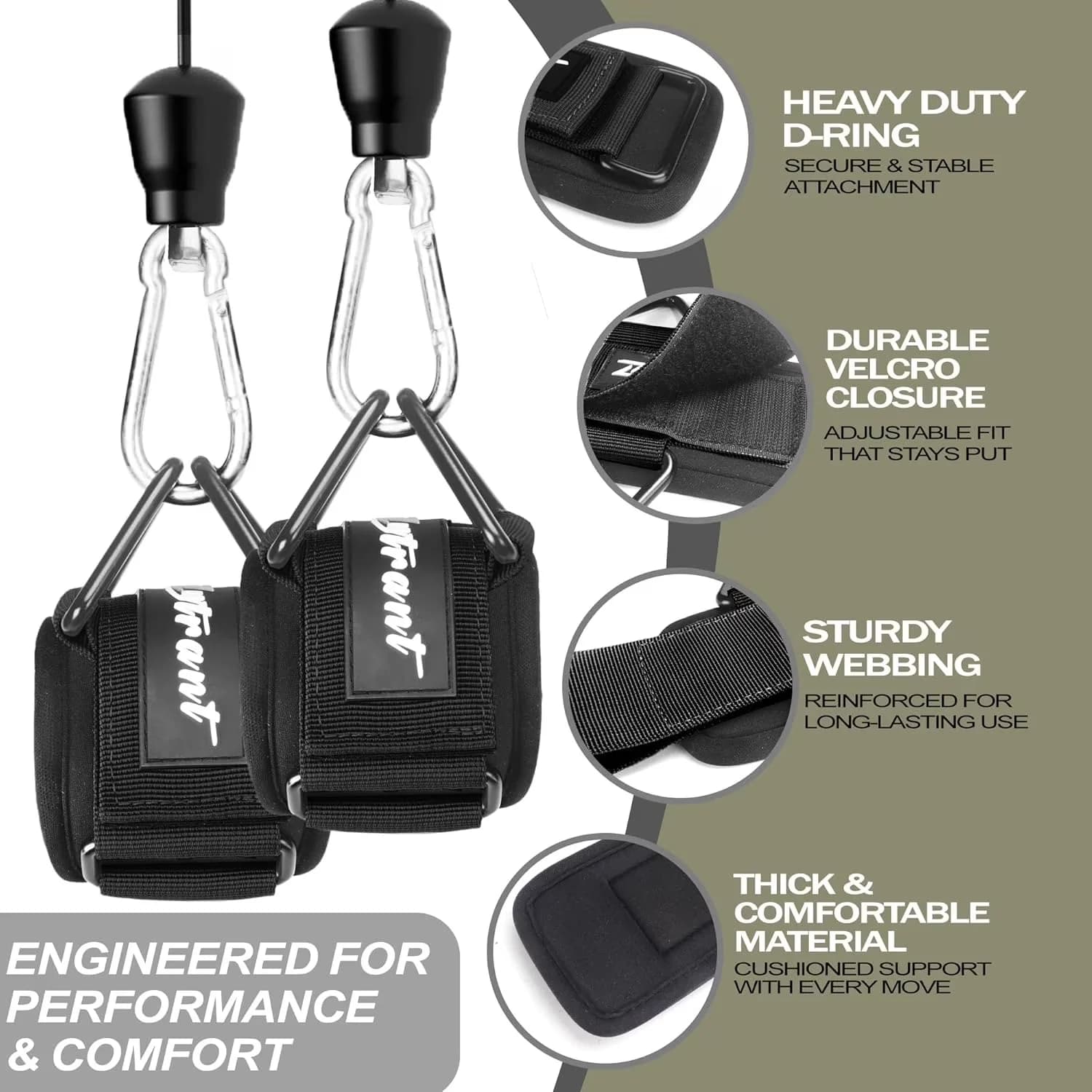 Home Gym Accessory Compact with Wrist Cuffs - Black - Rustic Charm Model 6590F9