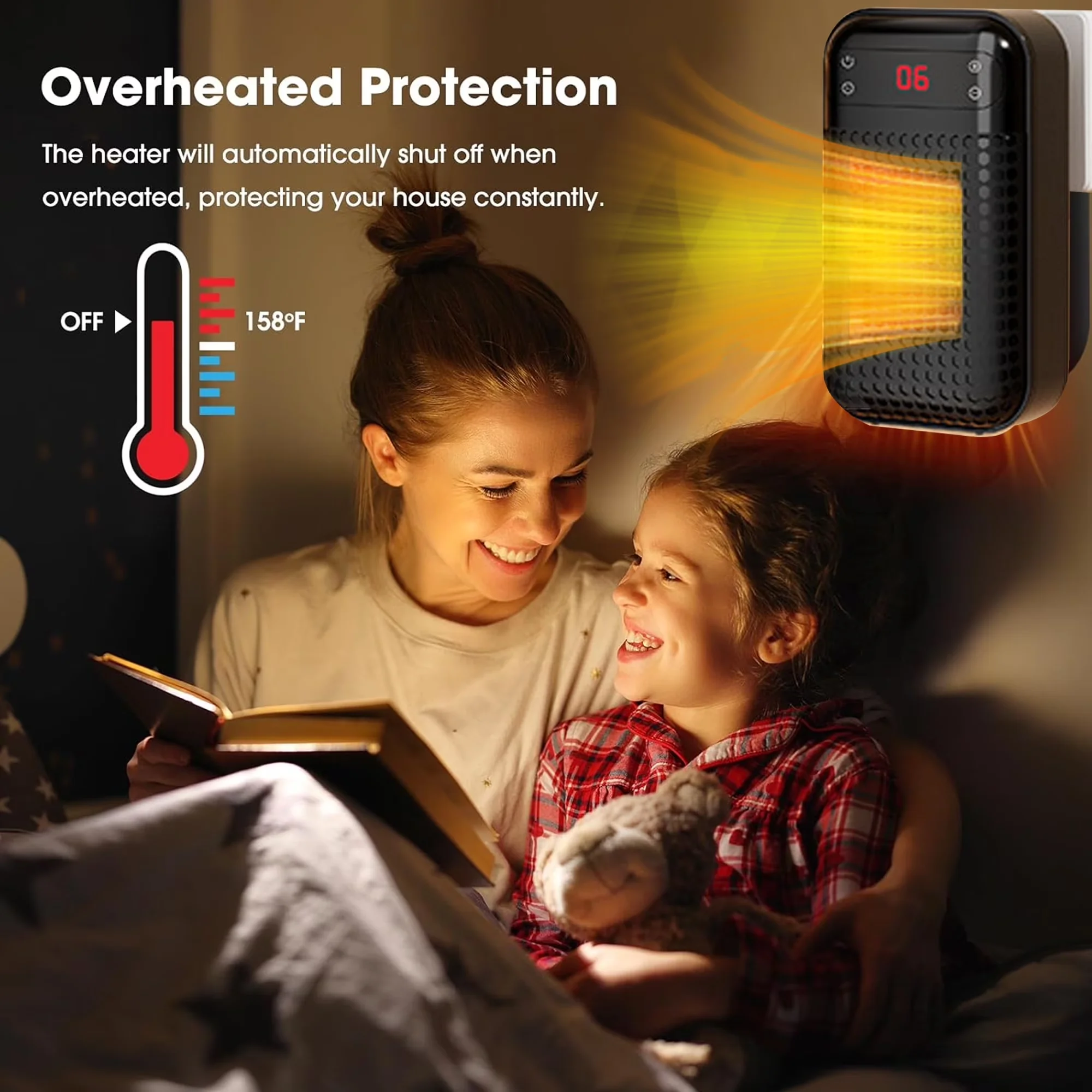 Classic Portable And Electric Space Heater with 500W, Adjustable - Black Model 618786