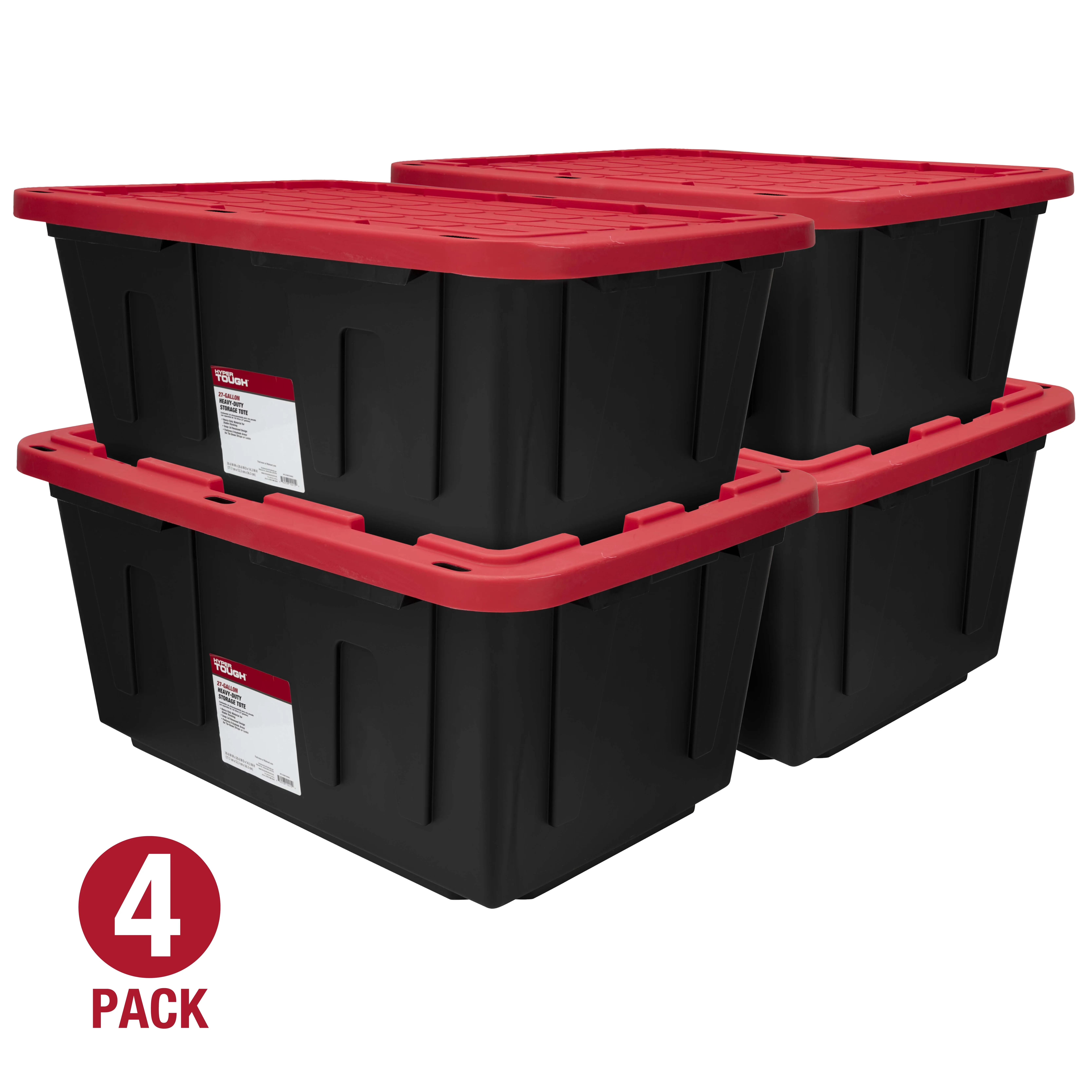 Garage Storage Supply Modern with Stackable, Heavy Duty Plastic Container - Black Plastic Model E3C868