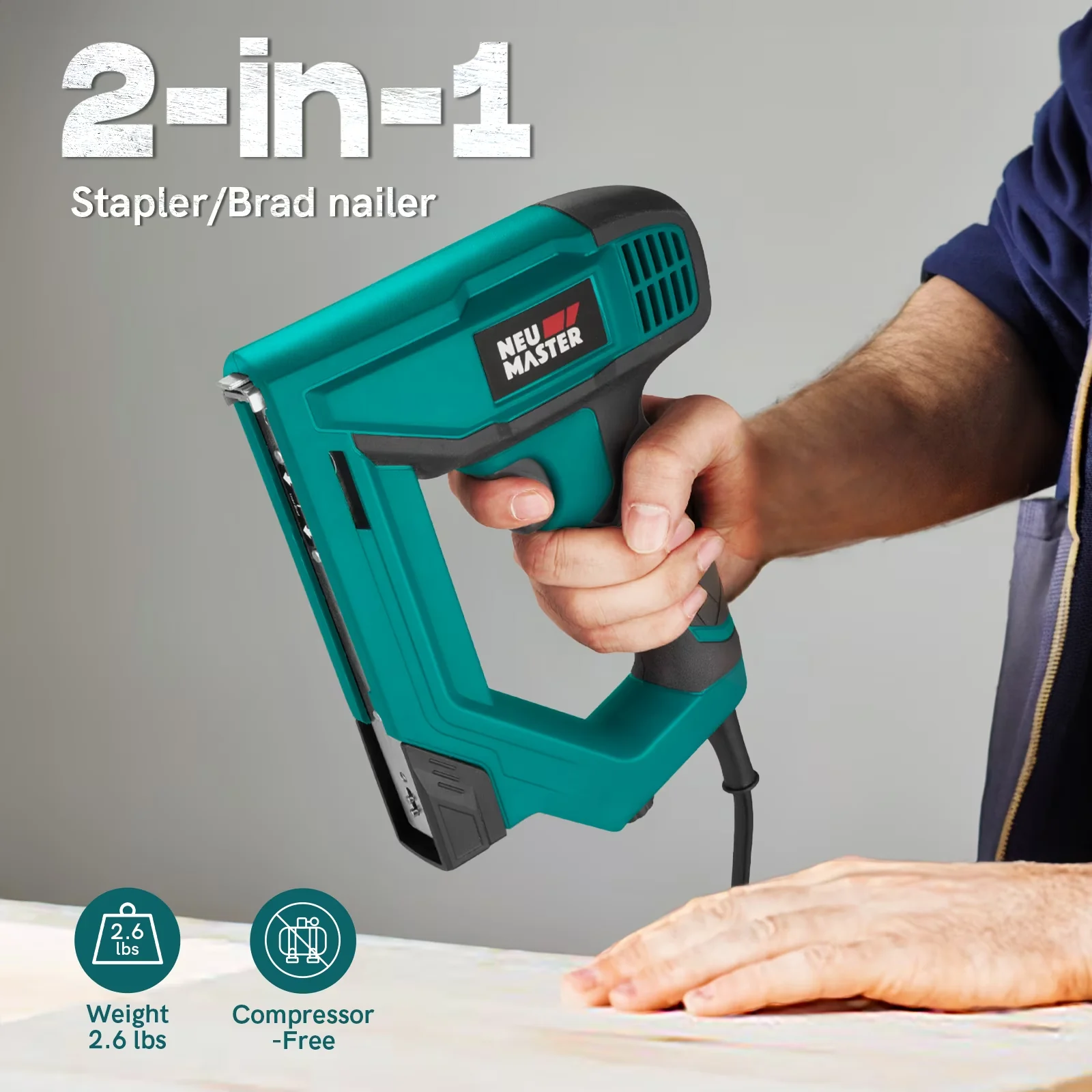 Air Tools Compressor Innovative with Lightweight, Electric Nail Gun/Staple Gun, Brad Nailer - Model 8E6060