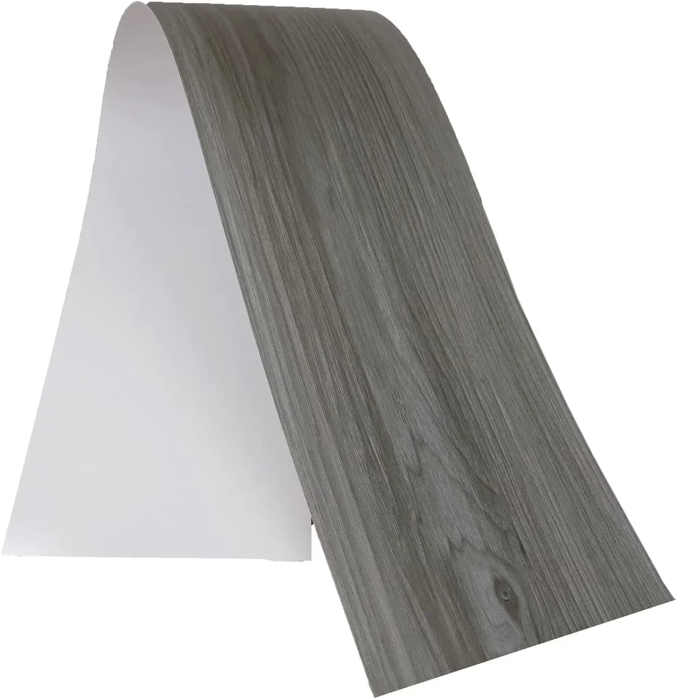 Versatile Grey Vinyl Flooring Vinyl Plank Flooring with Easy To Clean, Waterproof - Gray 36" x 6" x 0.6 mm for Living Room, Bathroom Model 4924C4