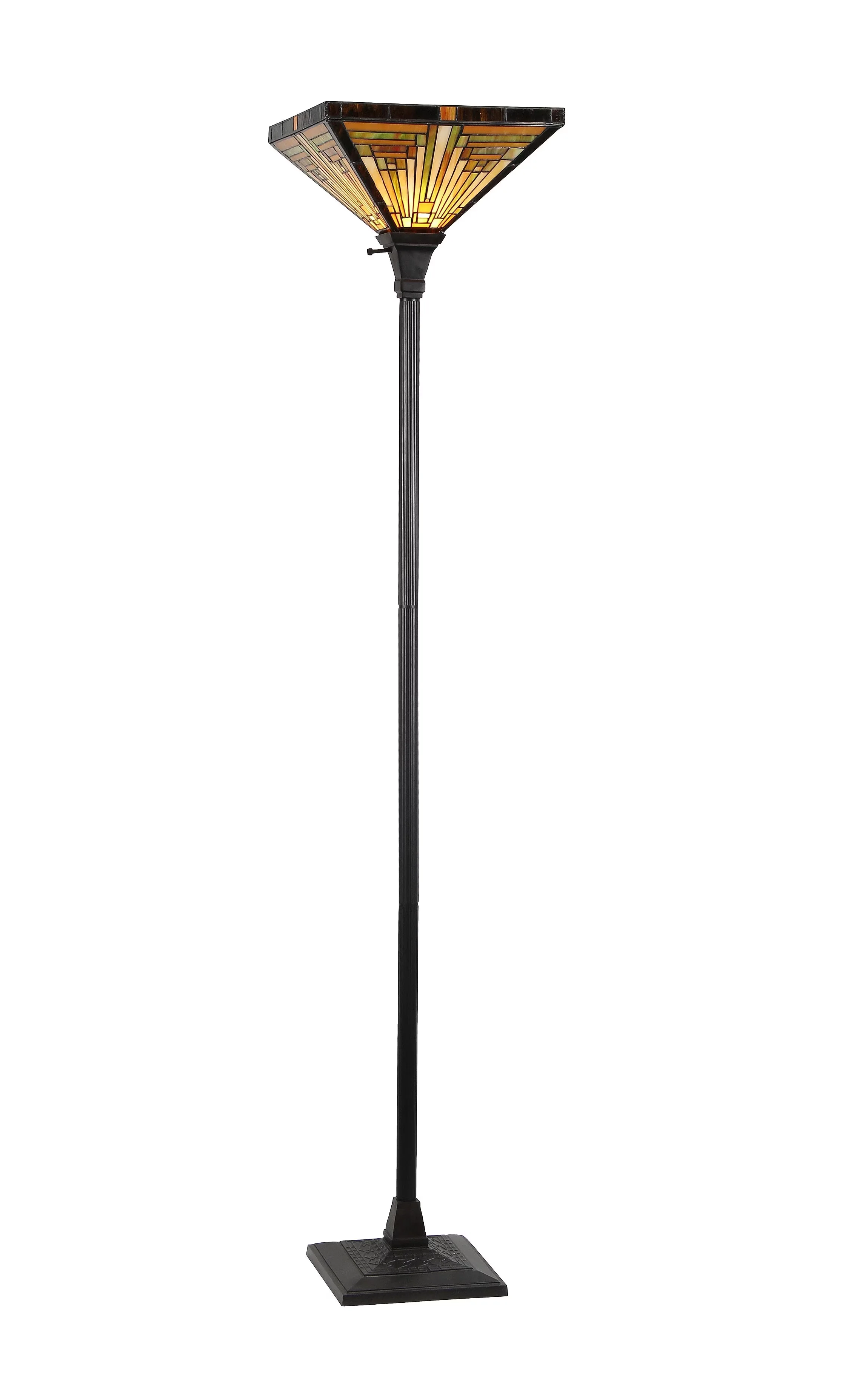 Premium Floor Lamp with Incandescent, Torchiere Lamps, This fixures light is upwards facing. - Bronze Glass Model 3697E7