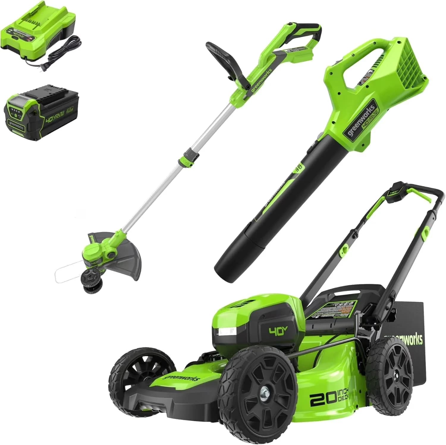 Stylish Push Mower with Battery, 40V, Brushless Motor - Green - Heavy Duty Model 043A3A
