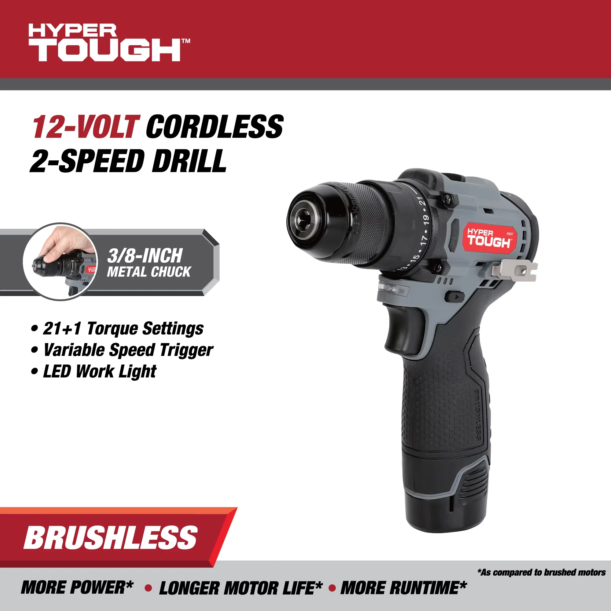 Sleek Drills Driver with Battery, 12V, Easy To Operate - Built to Last Model 7FBFA1