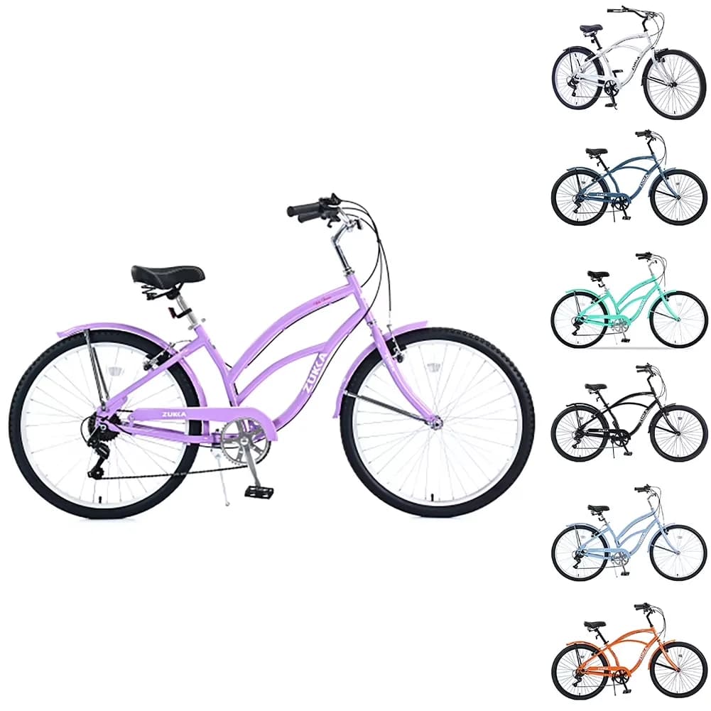 Quality Cruiser Bike with Adjustable Seat - Silver 26 Inch for Home and Office Model 113DC0