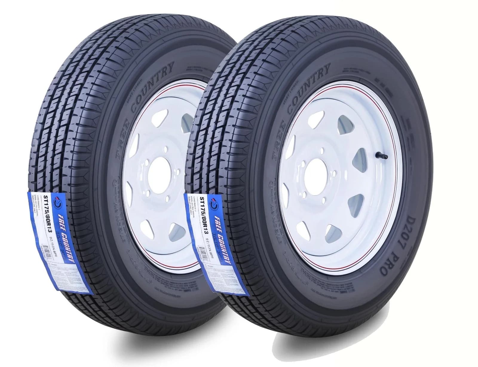Stylish Trailer Tire with Durable Construction, SET 2 - ST175 for Multiple Applications Model CD49FC