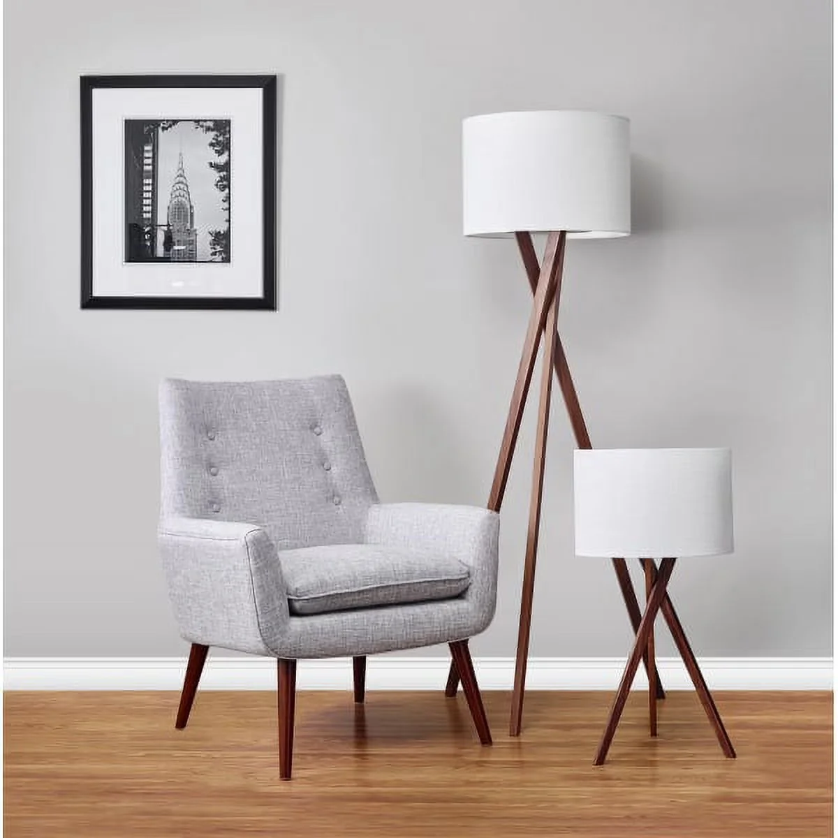 Stylish Lamp with Incandescent, Smart Compatible, Contemporary - Wood Multicolor Model 22A8B9