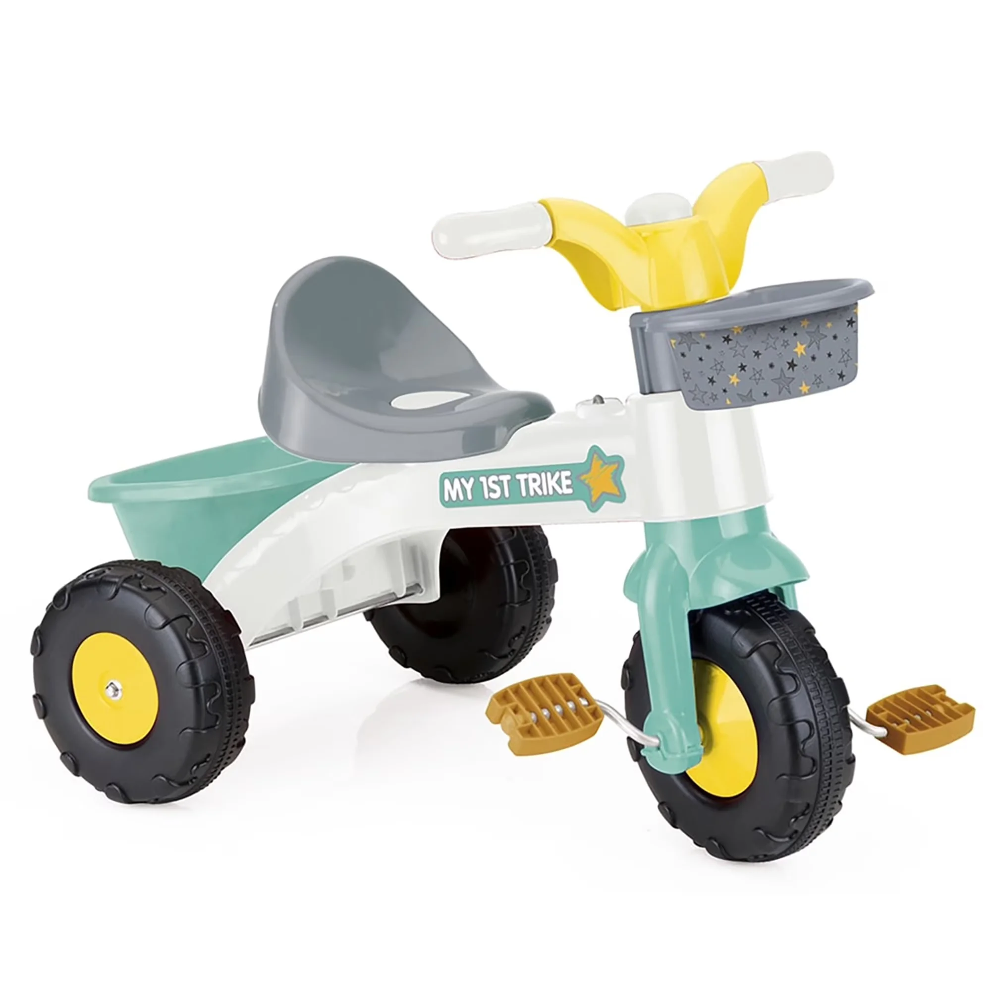 Premium Kids Bike with Ride-On Toy, Indoor & Outdoor Tricycle, : My First Trike: White - White Model EA1ACF