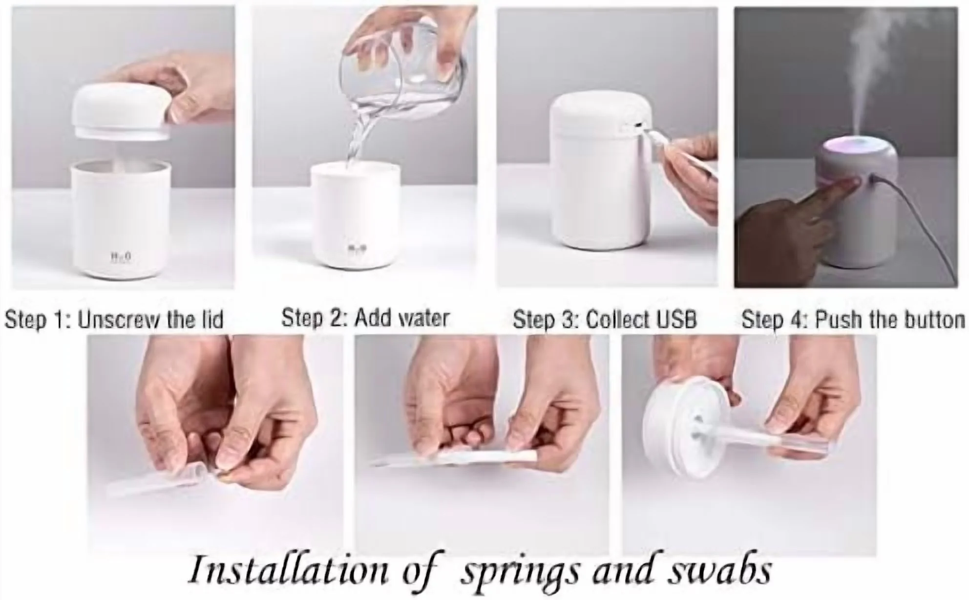 Efficient Humidifier with Automatic Moisture Control, Automatic Shut-Off - White for Car, Office Model B02DDE