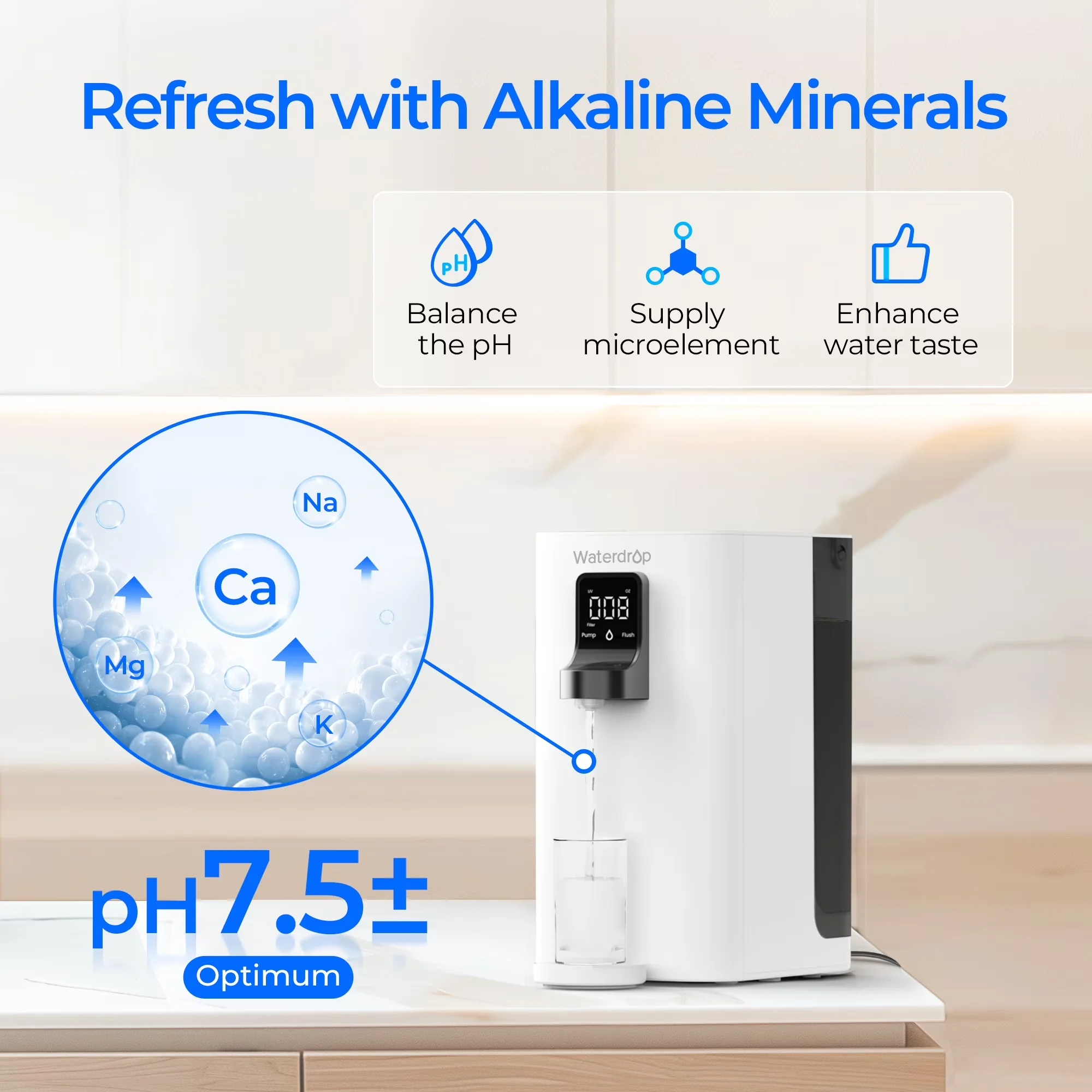 Water Filtration Professional with Automatic Shut Off, Alkaline Minerals - Model 77A005