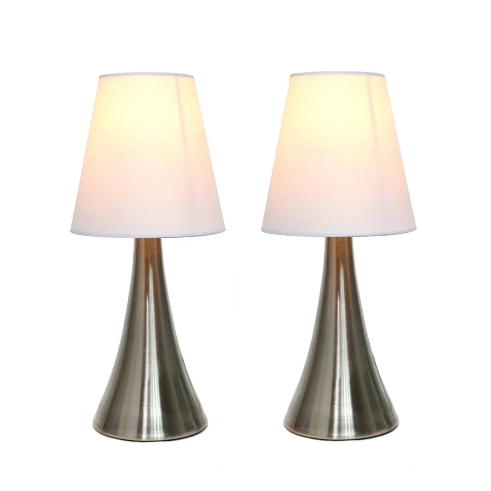 Durable Lamp Set with Incandescent, Contemporary, Touch Sensor - White Brushed Nickel Model 626FC6