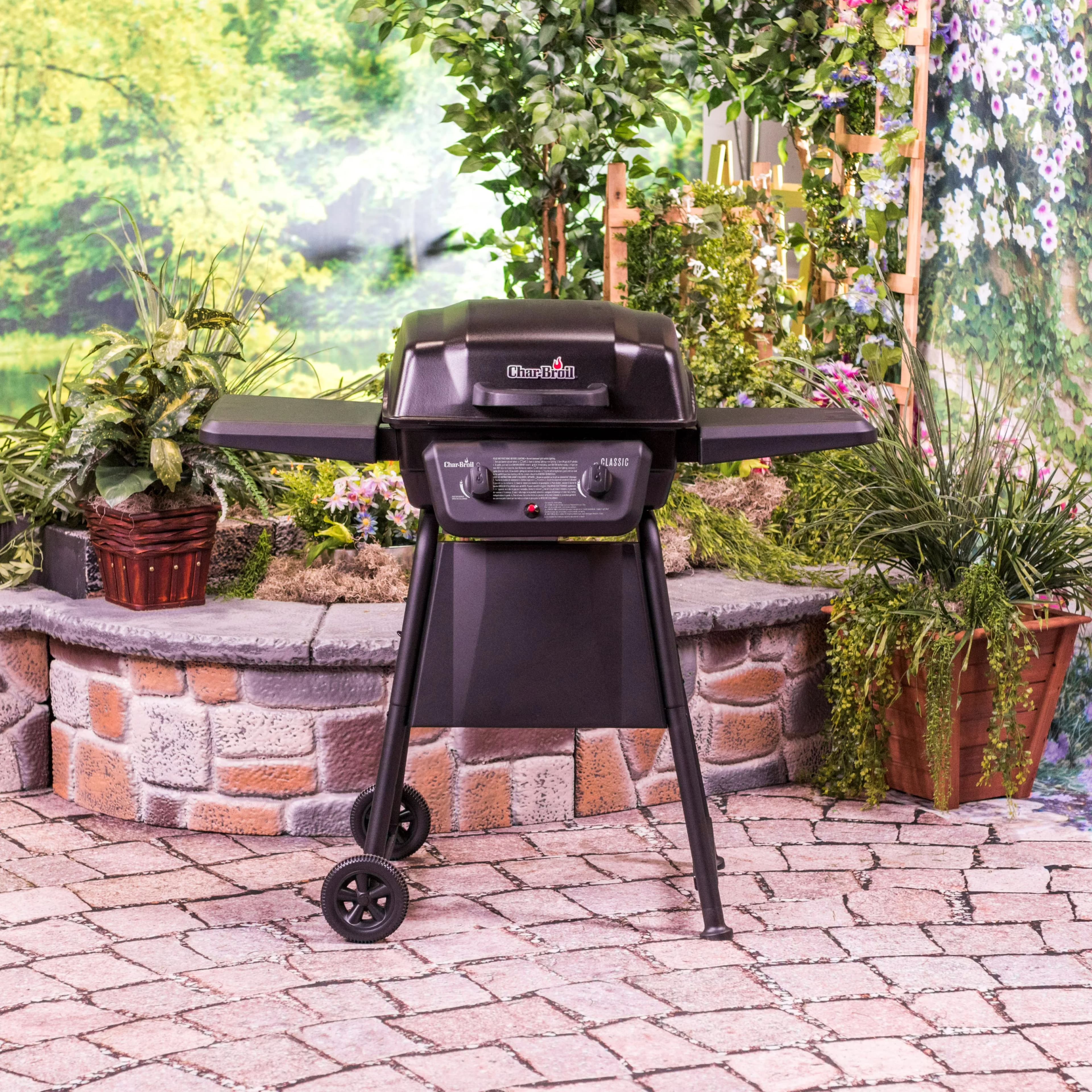 Gas Grill Professional with Warming Rack, 20,000 BTUs of cooking power - Black Stainless Steel Model 55AB44