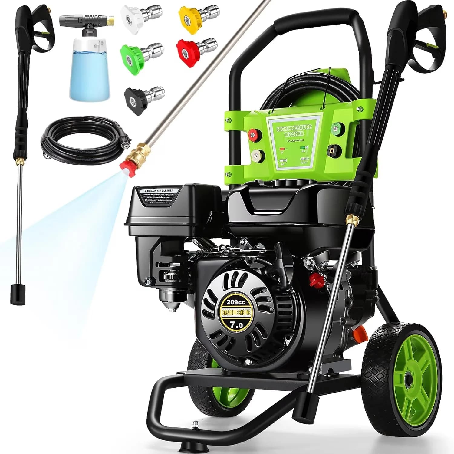 Classic Pressure Washer with Chemical / Detergent Injection, 5 Nozzles & 25ft Hose & for Patio, Garden - Model D40B15
