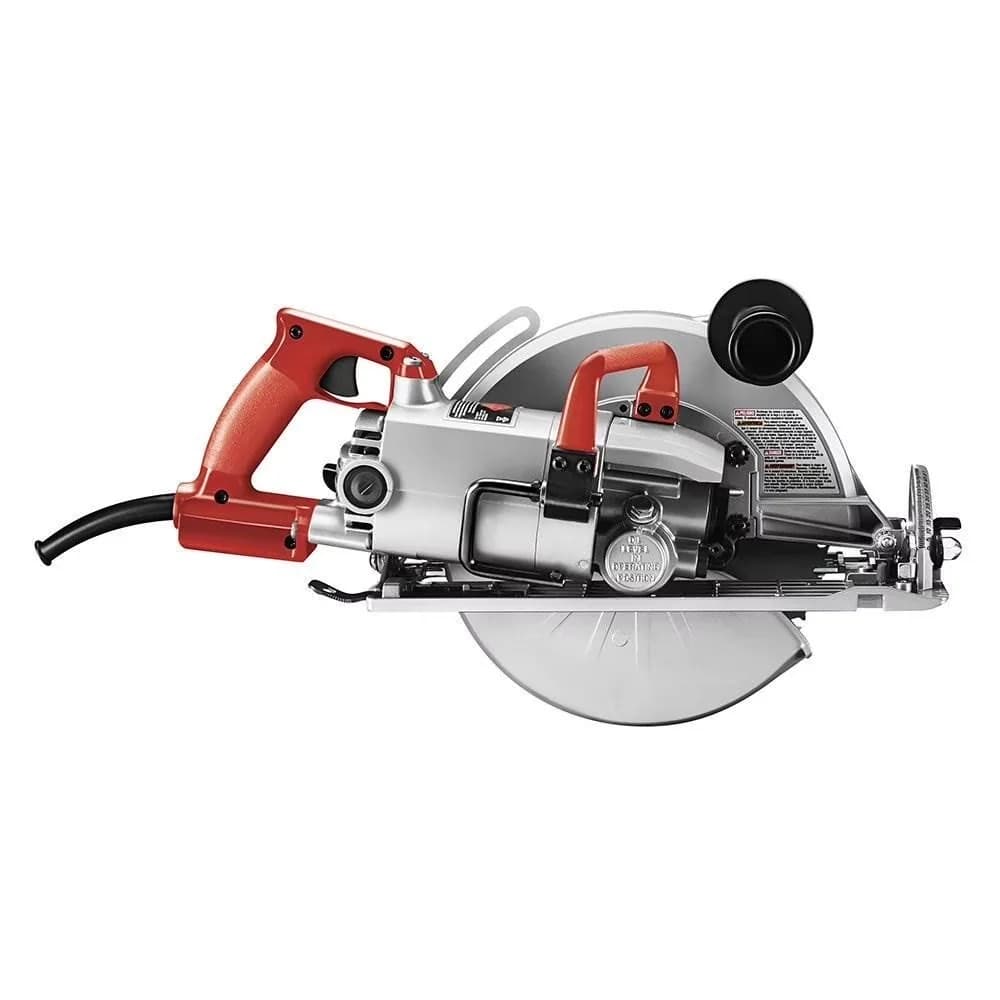 Sleek Power Saw with Blade, 10-1/4-Inch Magnesium Worm Drive - Red - Heavy Duty Model AA67BE