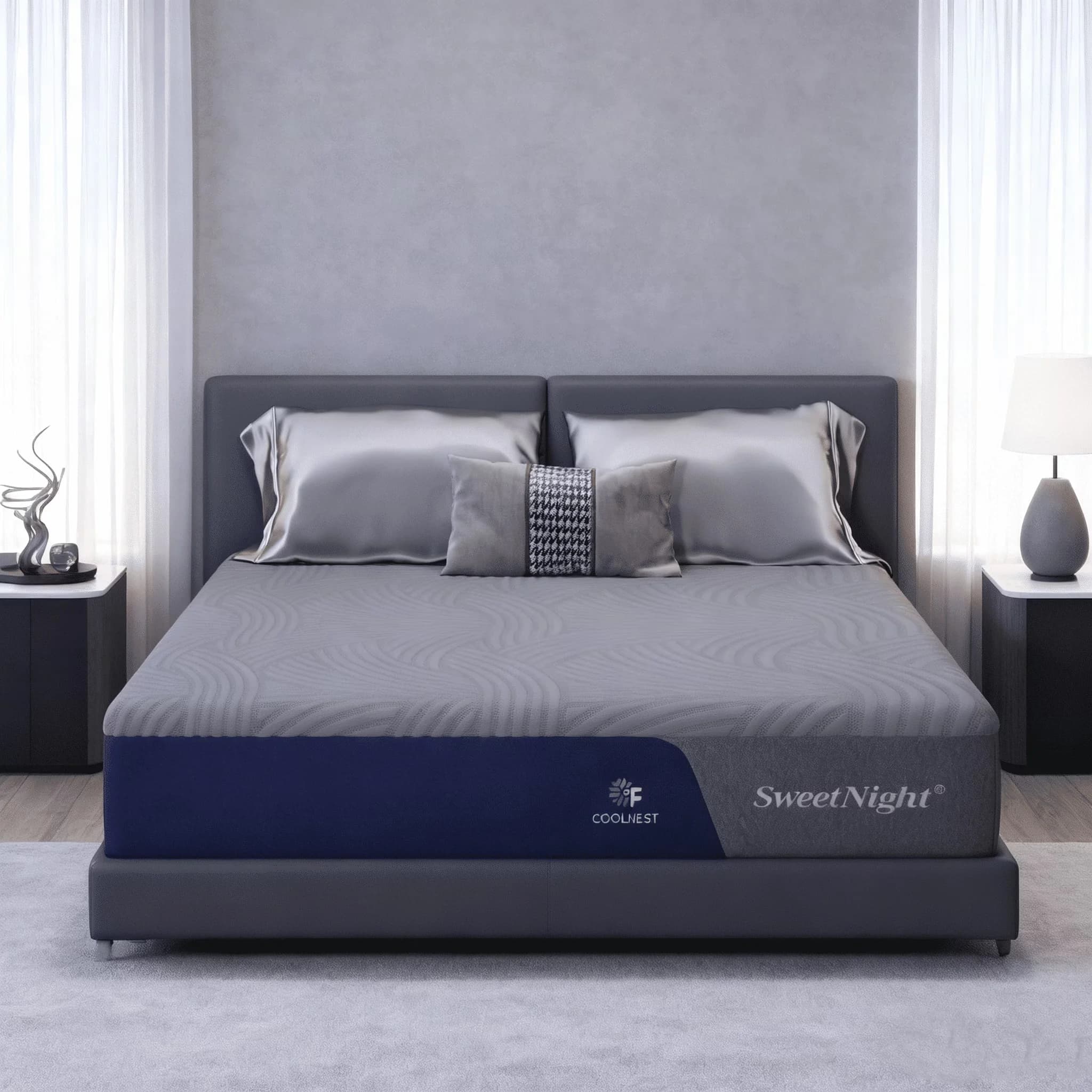 Professional Mattresses Accessory with Cooling Technology, Mattress-In-A-Box - Coolnest™ Cover, Gel-Infused Memory Foam, Pcmflux™... Model 00CDDA