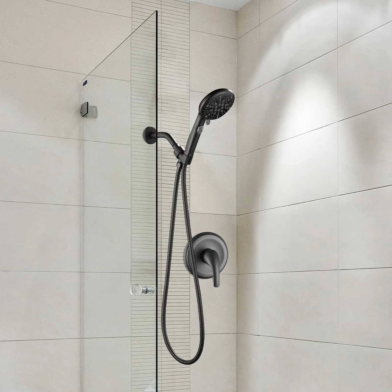 Shower Head Innovative with Fade Resistant, Cobb Set - Abs(Acrylonitrile Butadiene Styrene) Matte Black Model 512758