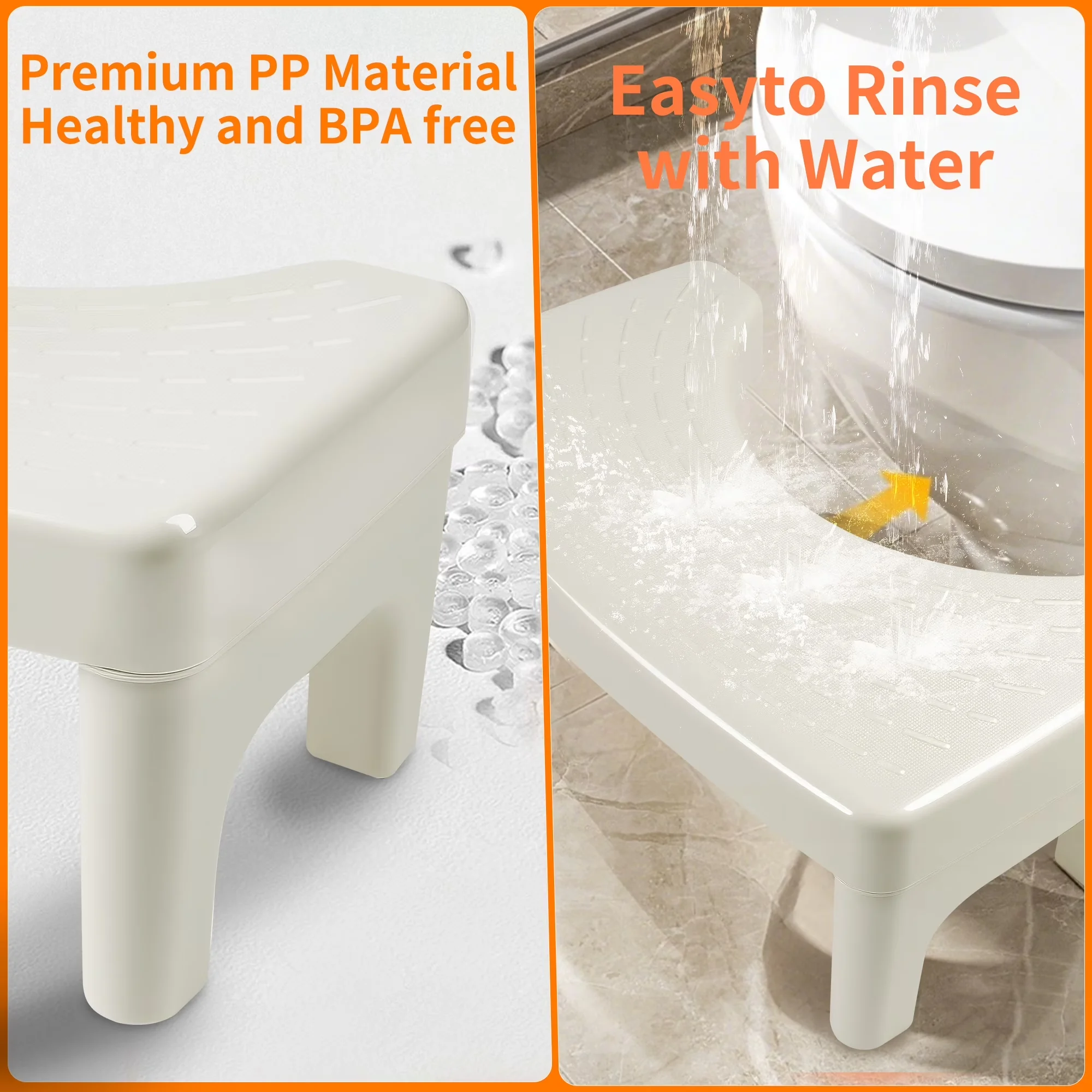 Ladders And Step Stool Durable with Anti-Slip, 6.7" - White Plastic for Bathroom Model 5647C4