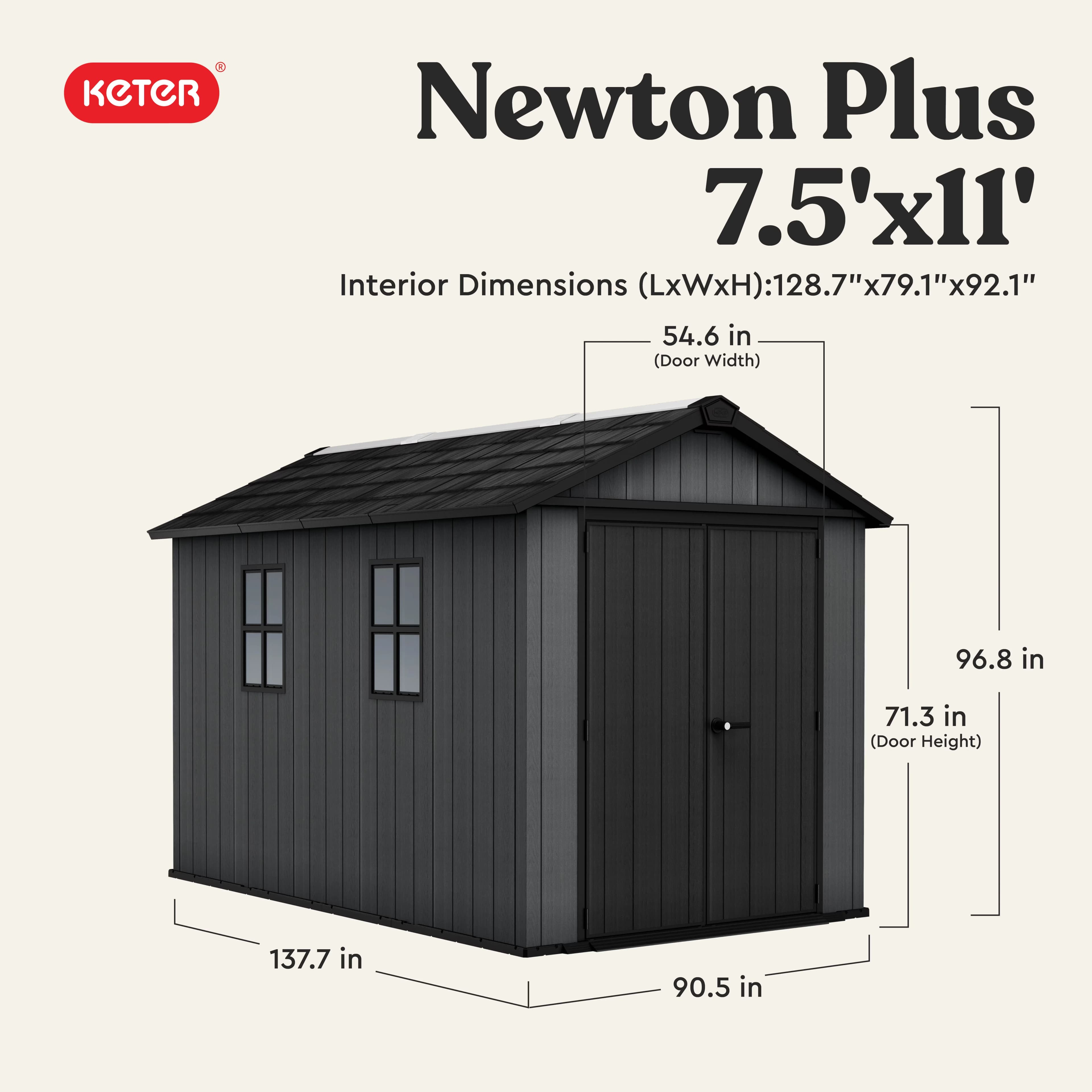 Modern Shed with Uv Resistant, Grey - Resin Gray 5x11 for General Purpose Model 63659C