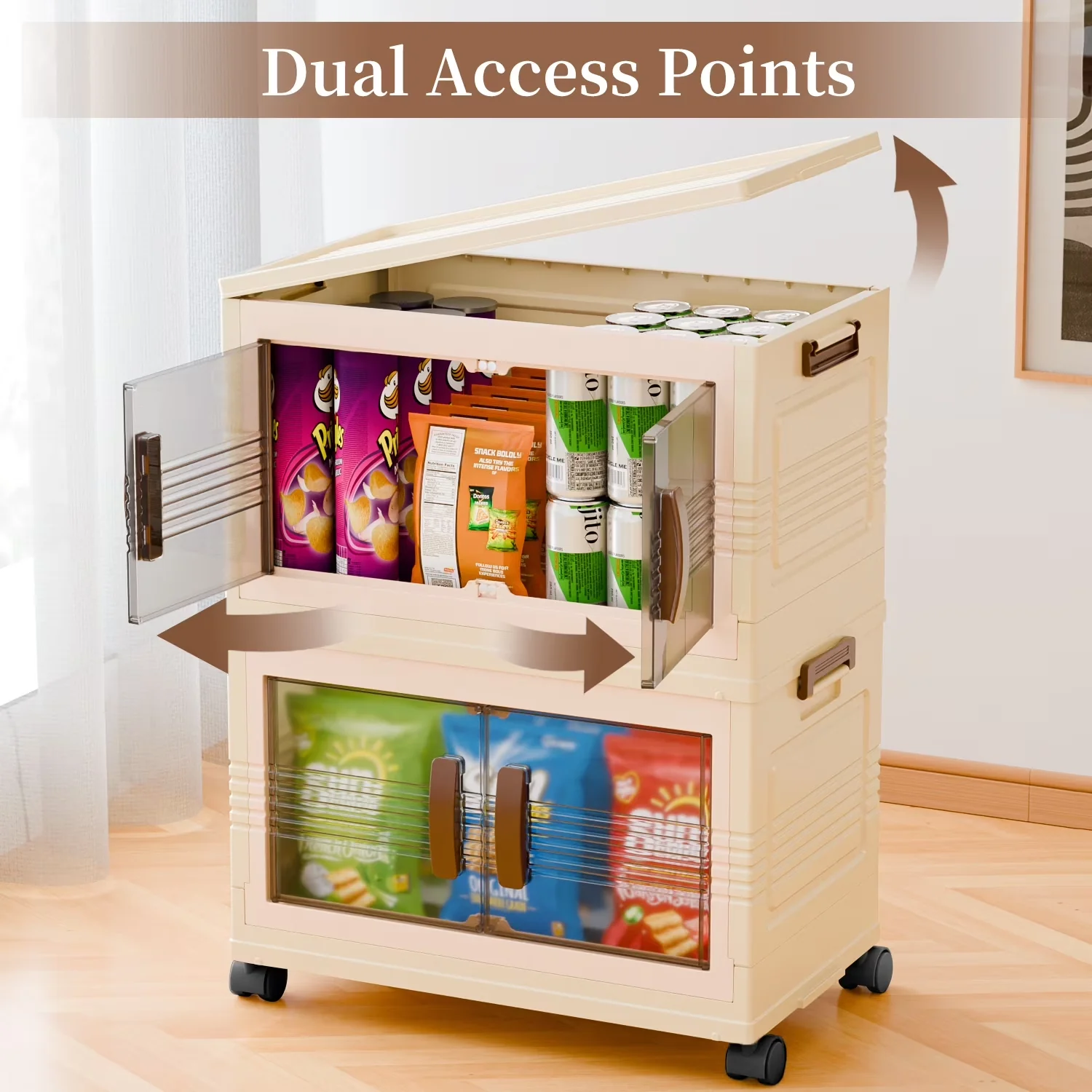 Garage Storage Supply Innovative with Collapsible, Wheeled, Stackable - White Pp for Living Room, Office Model F64114