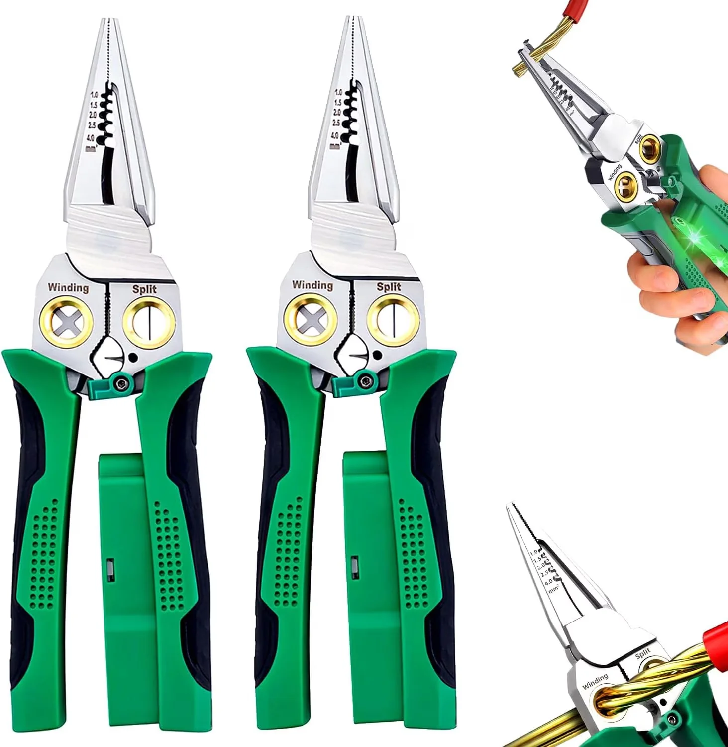 Professional Woodworking with 1 PCS * 8 in 1 Wire Stripper Twister, Name: 8 in 1 Wire Stripper Twister - Green Model 9ECB27