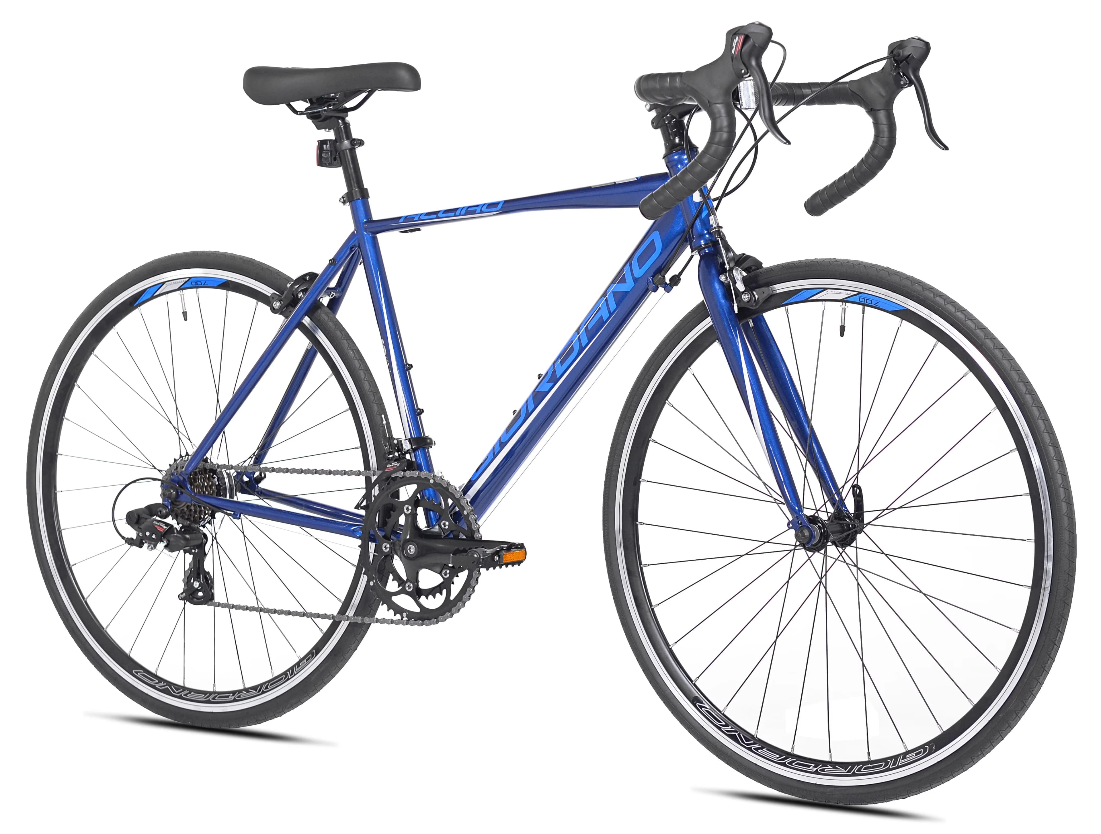 Durable Road Bike with Lightweight, Adjustable Seat Height, 14 Speed Brake Lever Integrated Shifter - Blue Model 80C381