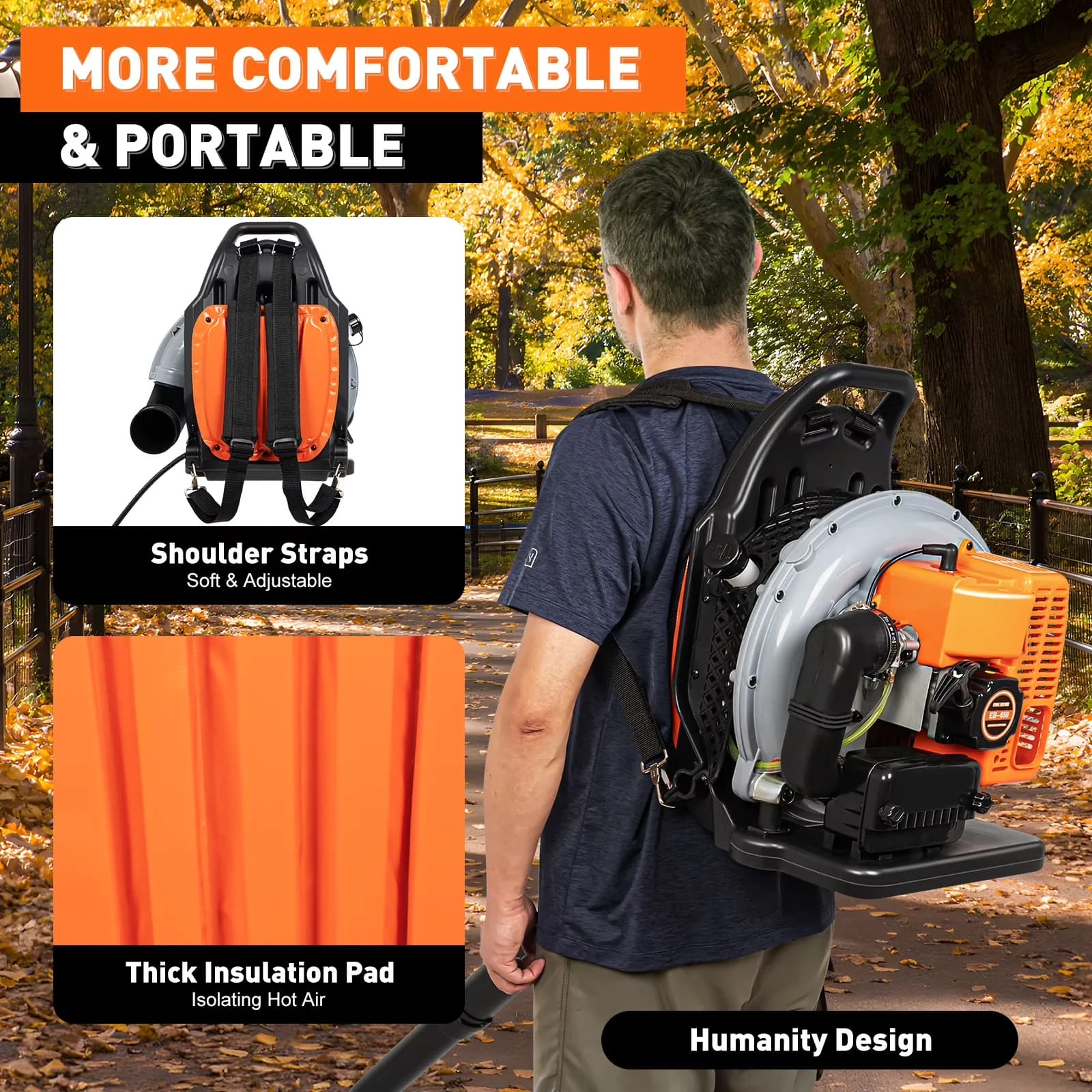 Classic Leaf Blower with Assembly Required: Yes, Material: PP, 63cc 2 Stroke Gas Powered Grass Sweeper - Model 311FB3