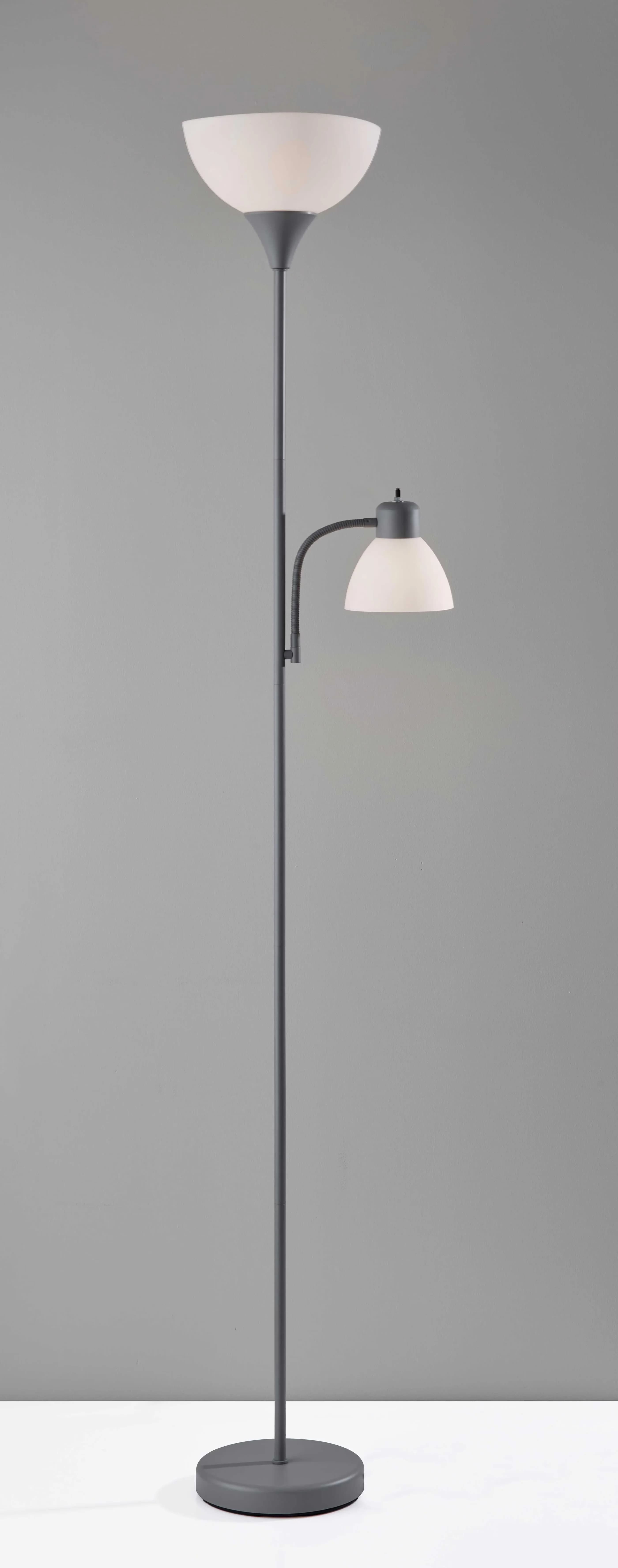 Efficient Floor Lamp with Incandescent, Modern, Adjustable Head - White, Multicolor, Gray Plastic Model 4EF684