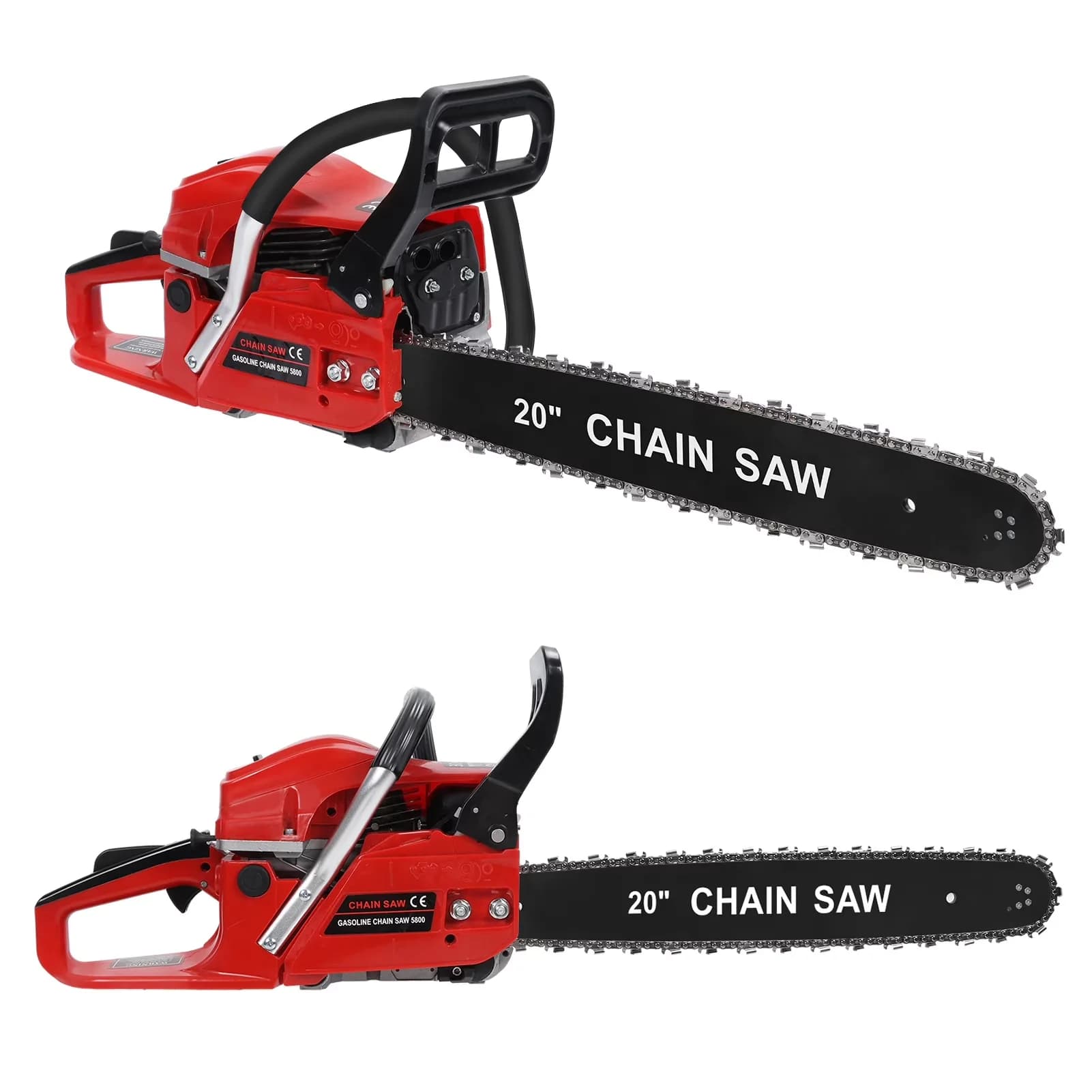 Stylish Chainsaw with Automatic Chain Oiler - Red 58CC - Rustic Charm Model BE33F2