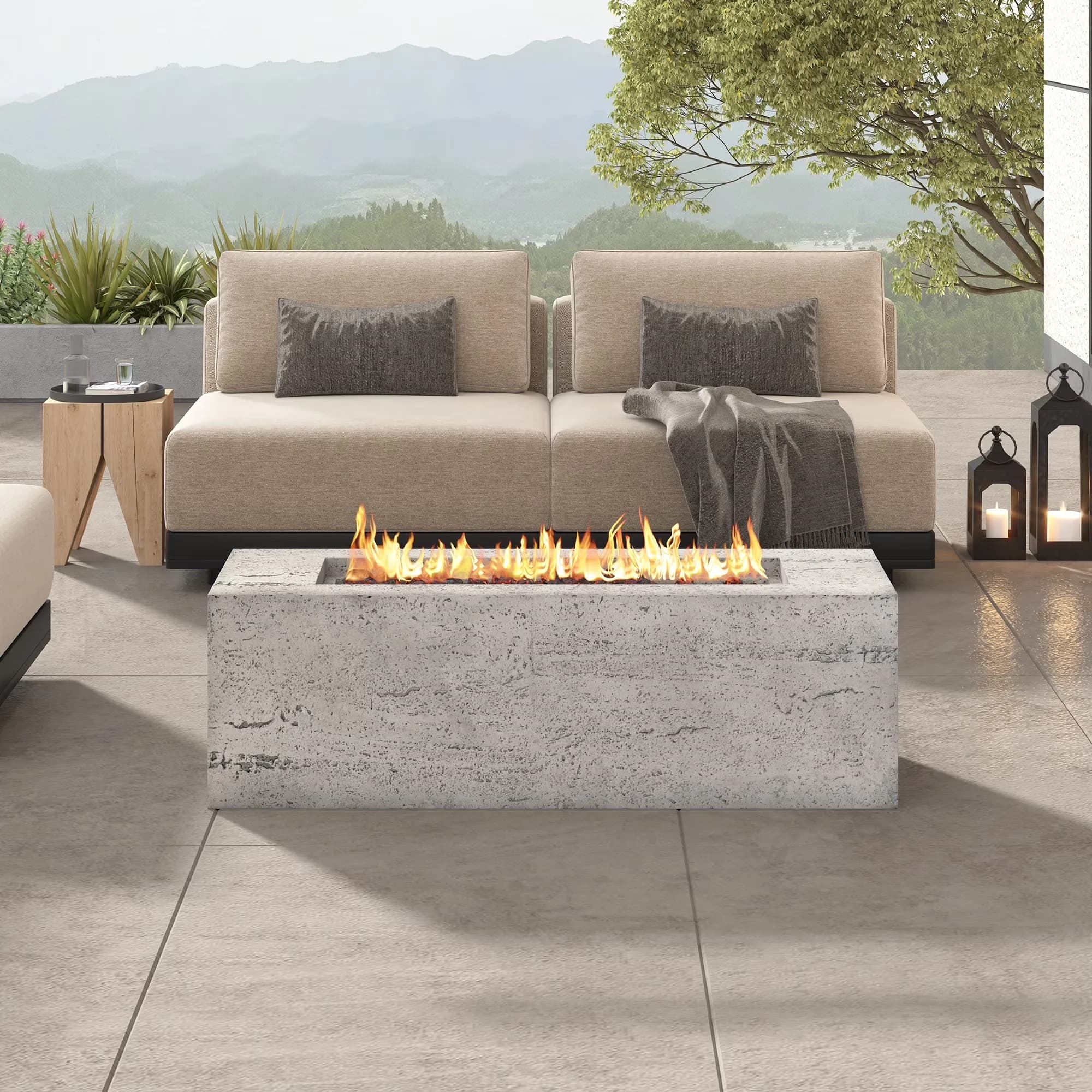 Outdoor Heating Compact with 40000 BTU, 41.9''MGO Patio Heater, Waterproof Cover - Beige Magnesium Oxide (Mgo) +Steel Model 185991