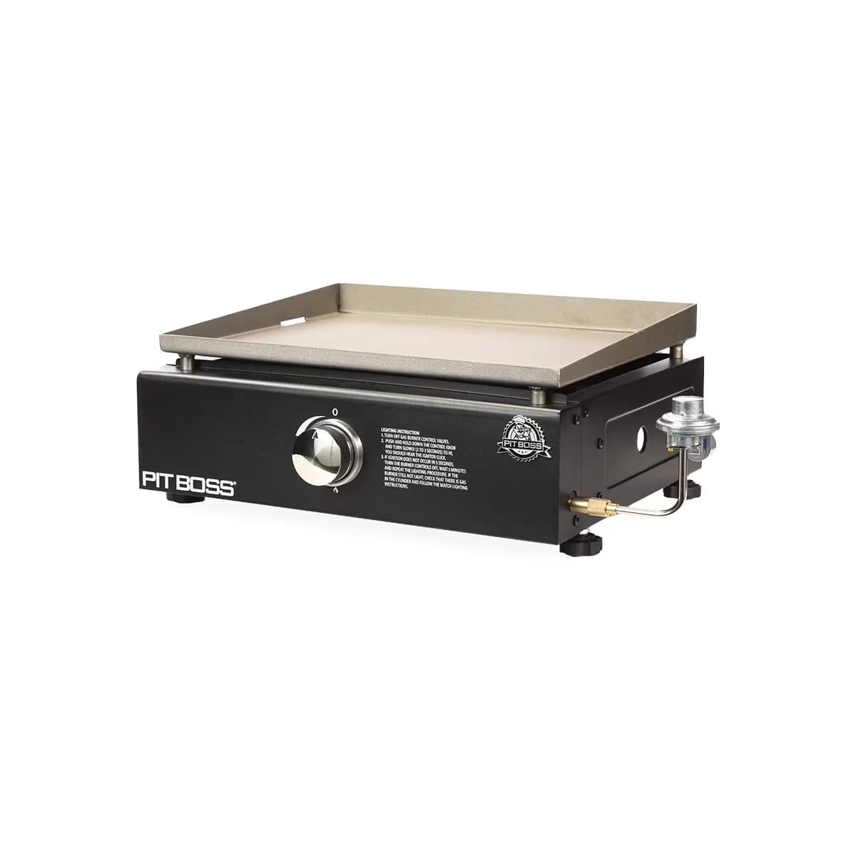 Essential Flat Top Grill with Portable, 265 sq.in . cooking area, 1 Burner Portable Gas Griddle - Cast Iron Black Model 9D5EDB