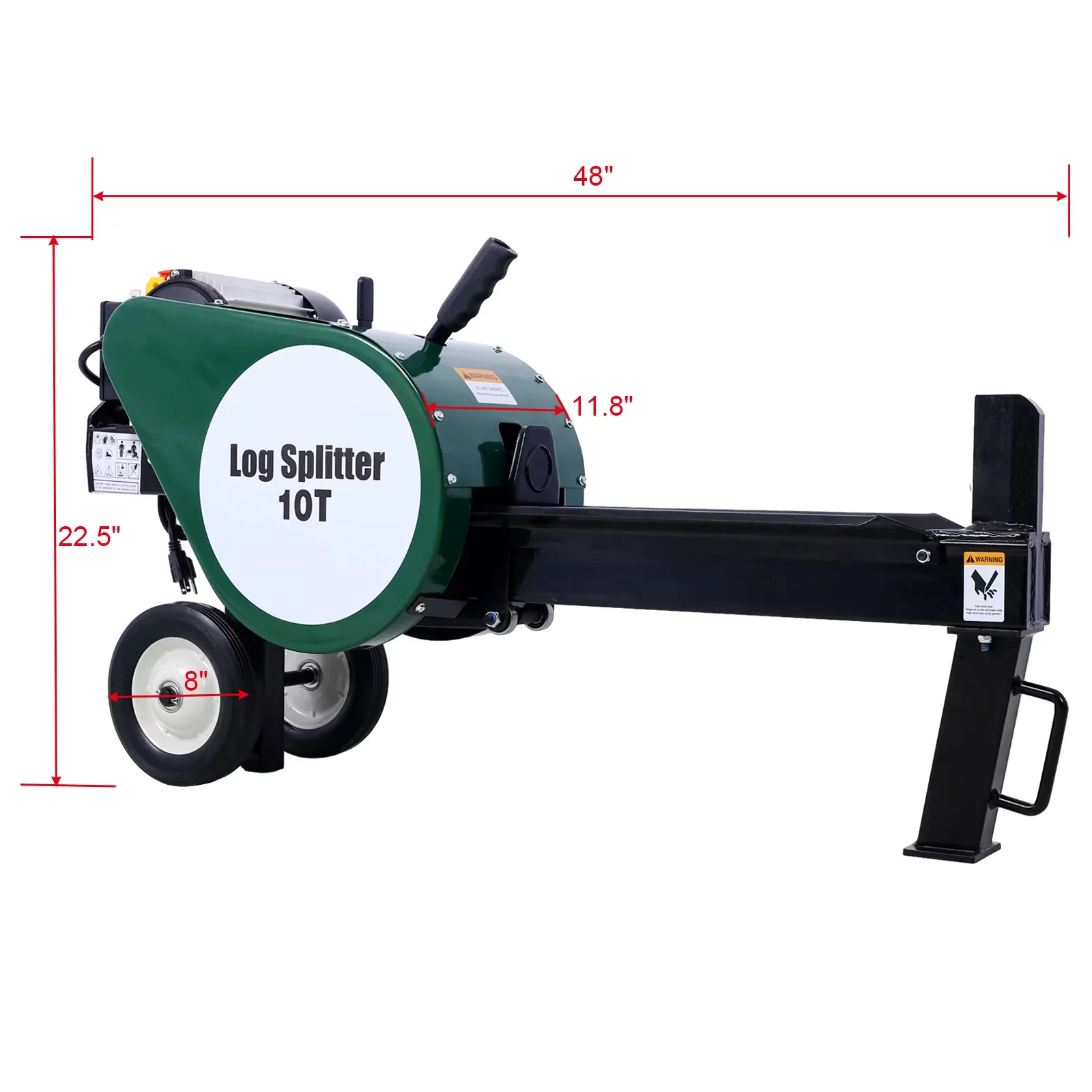 Efficient Logsplitter with Wheeled, Heavy Duty Double Flywheel Wood Cracker - Green Model BB06CC